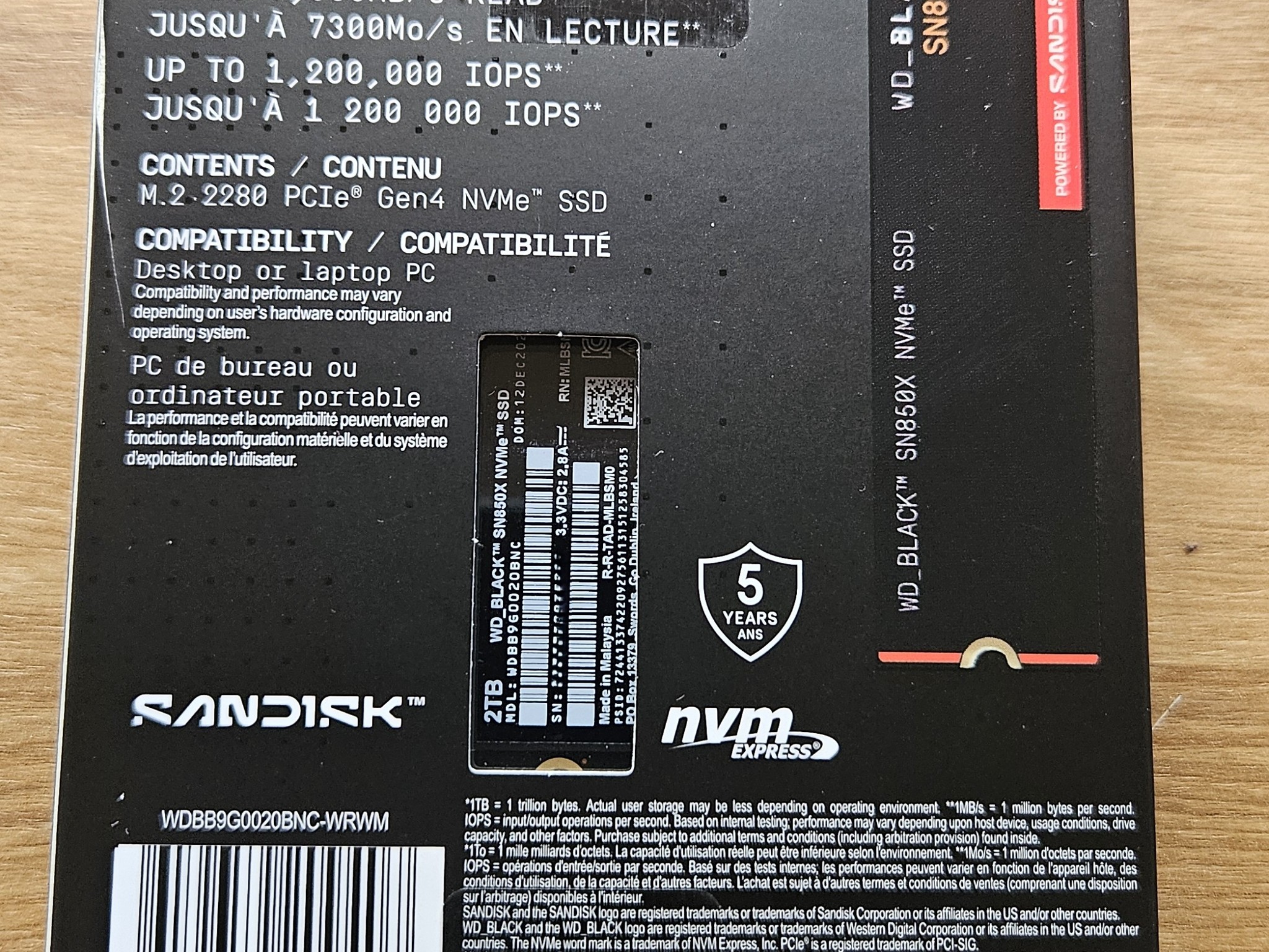 **NEW IN BOX** WD Black SN850X 2TB NVMe