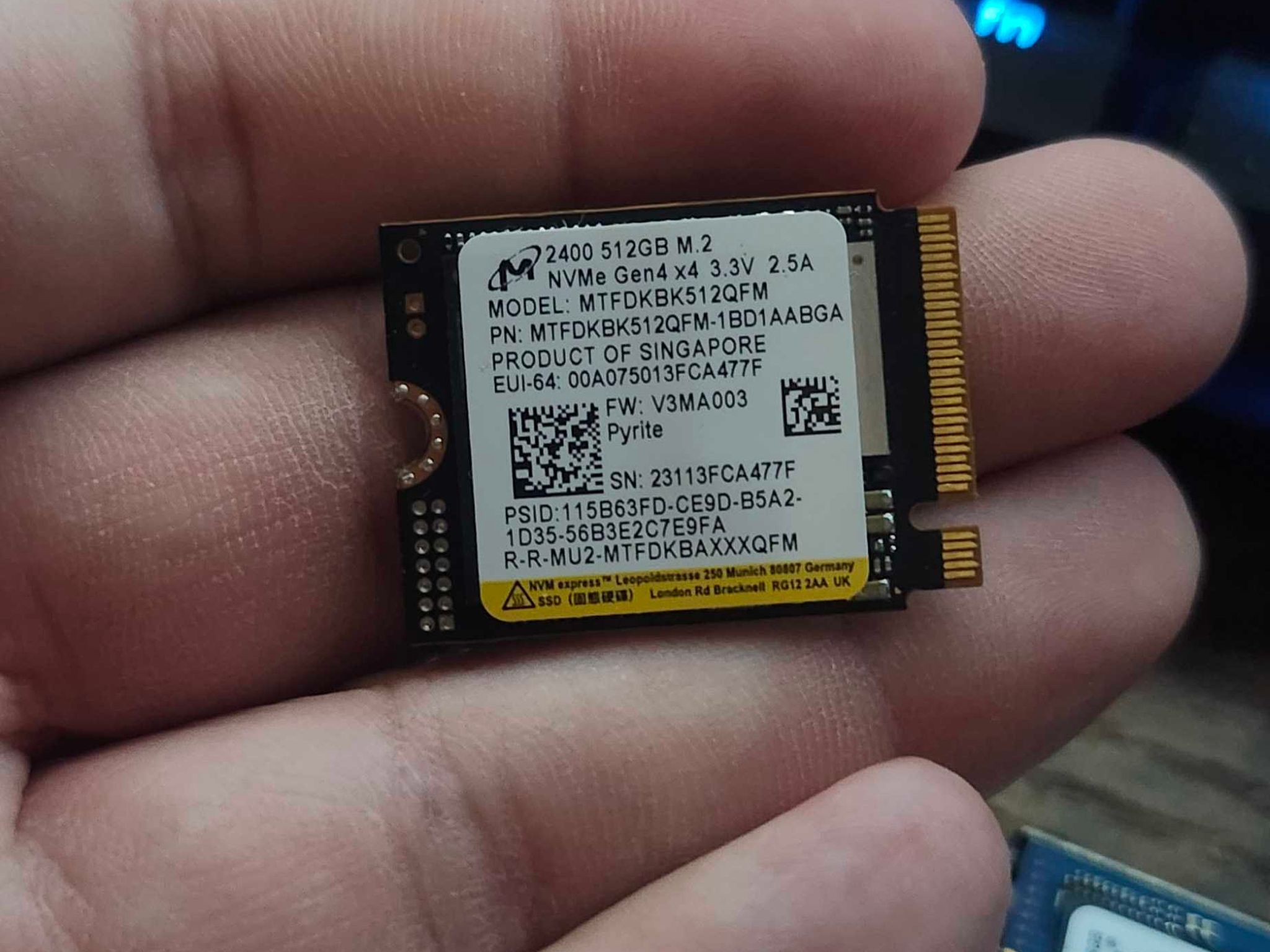 Rog Ally Stock 512gb nvme