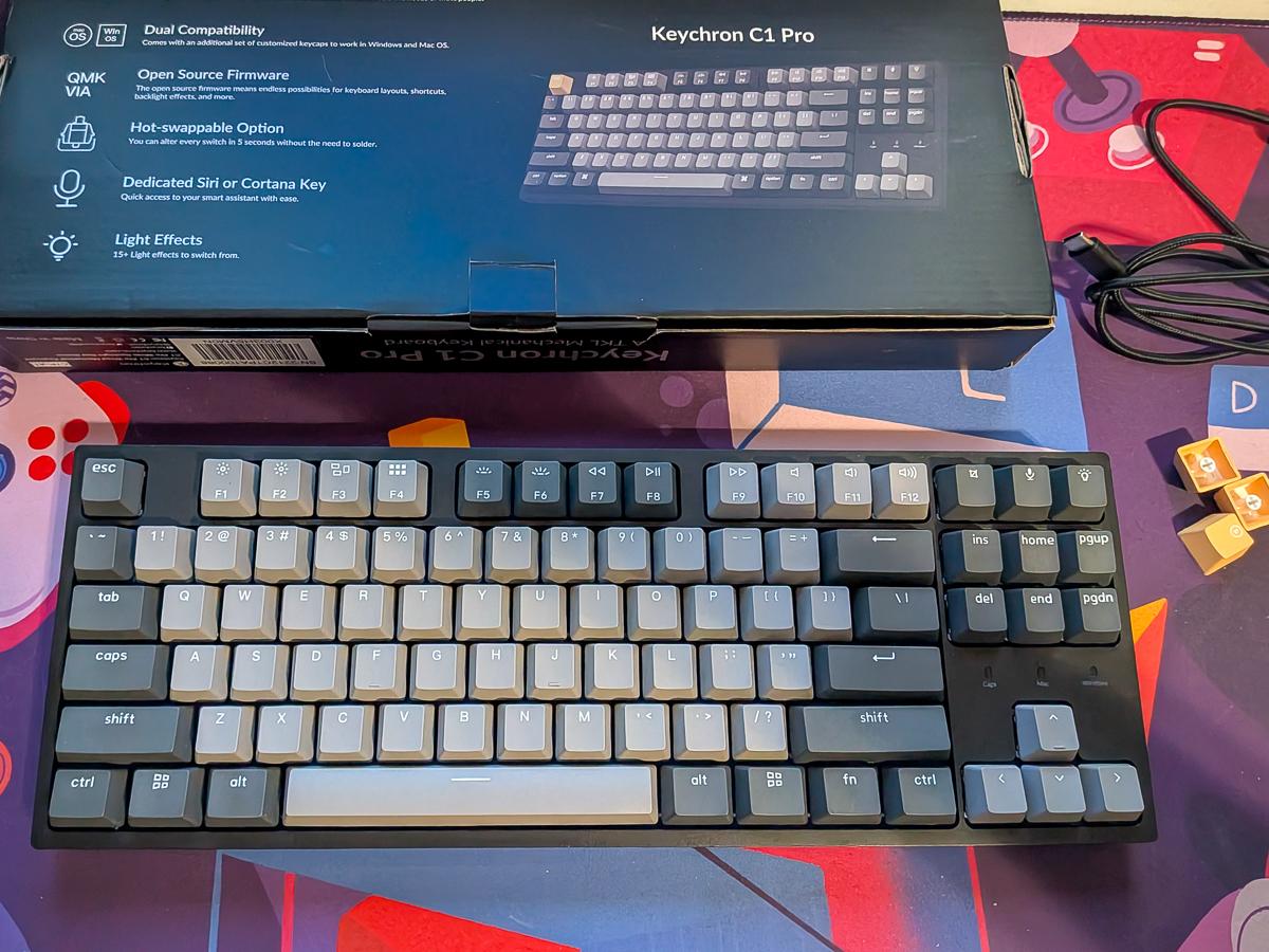 Keychron C1 Pro Mechanical Keyboard K Pro Red Switches White LED QMK/VIA Wired