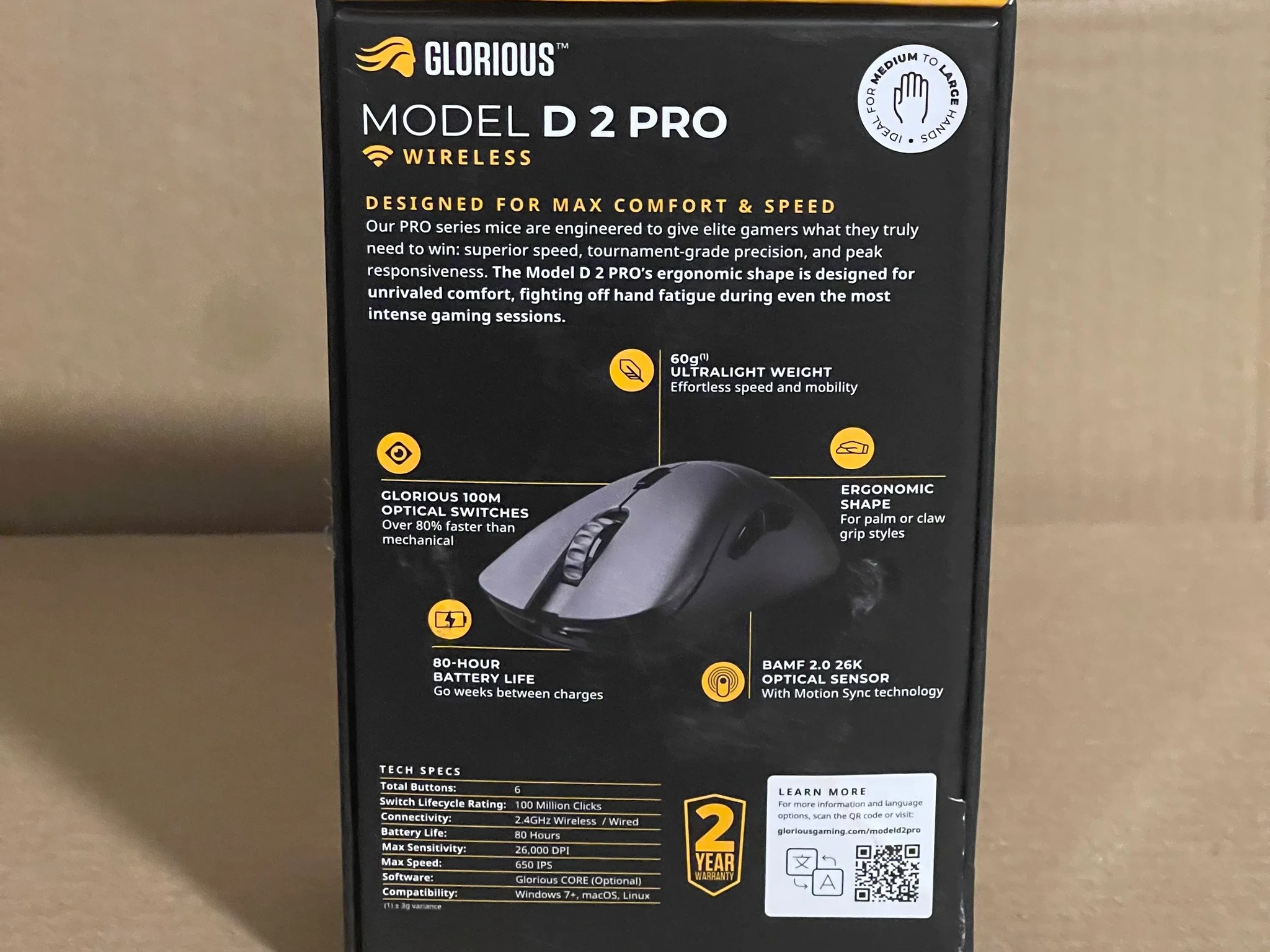 Glorious Model D 2 Pro Competitive Gaming Mouse
