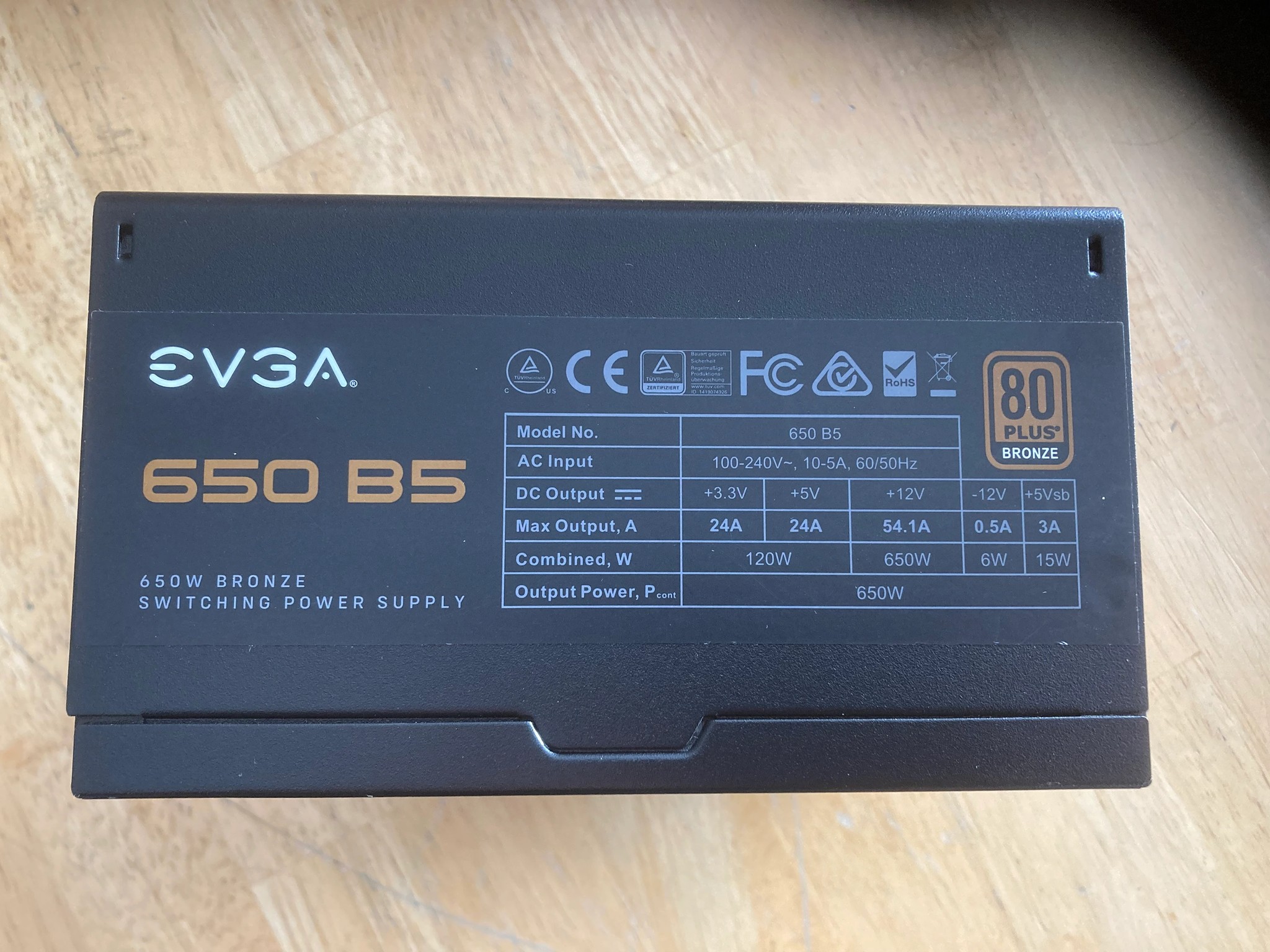 EVGA B5 650 watt 80+Bronze Fully Modular Power Supply