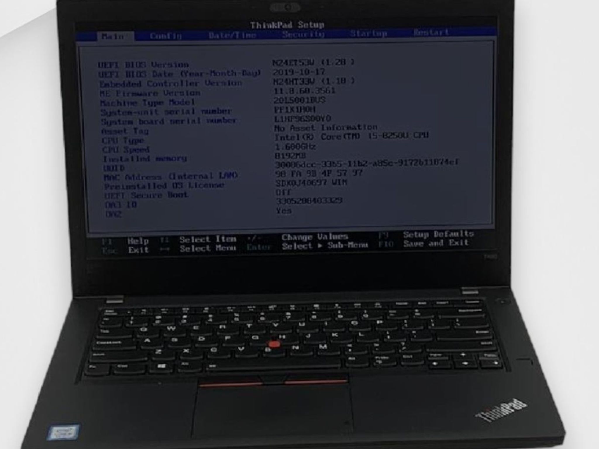 LENOVO THINKPAD T480 Intel Core i5-8350U 1.90GHz 16GB RAM 256GB SSD