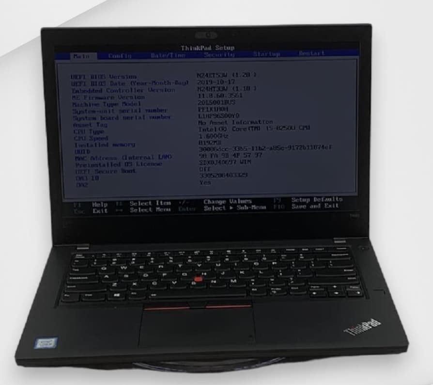 LENOVO THINKPAD T480 Intel Core i5-8350U 1.90GHz 16GB RAM 256GB SSD