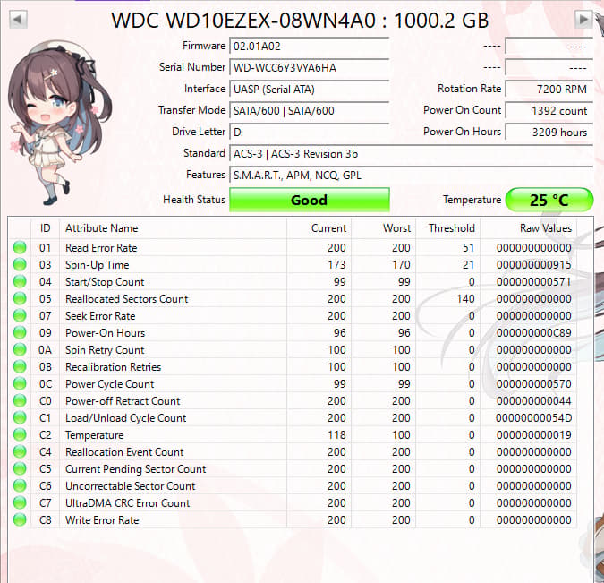 WD Blue 1TB 7200RPM SATA Hard Drive | Tested & Healthy