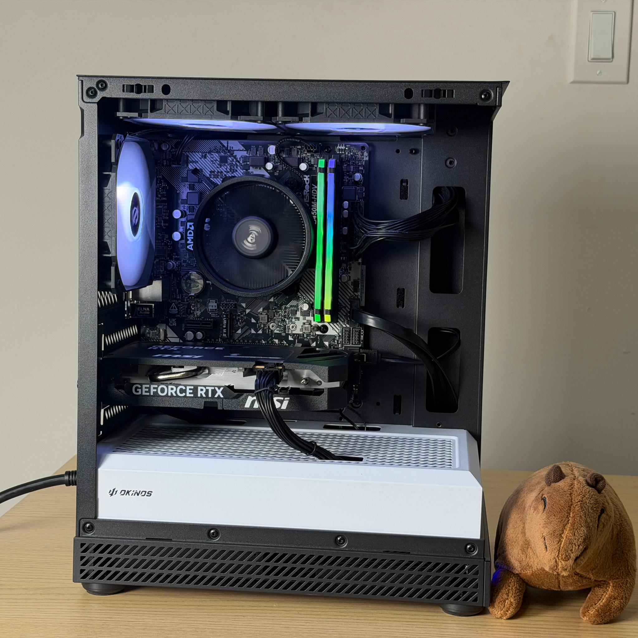 ♠️ Black Gaming PC ♠️ RTX 5050 ( = 4060) | Ryzen 5 4500 | 16gb RGB RAM | 1TB SSD - WiFi, ...