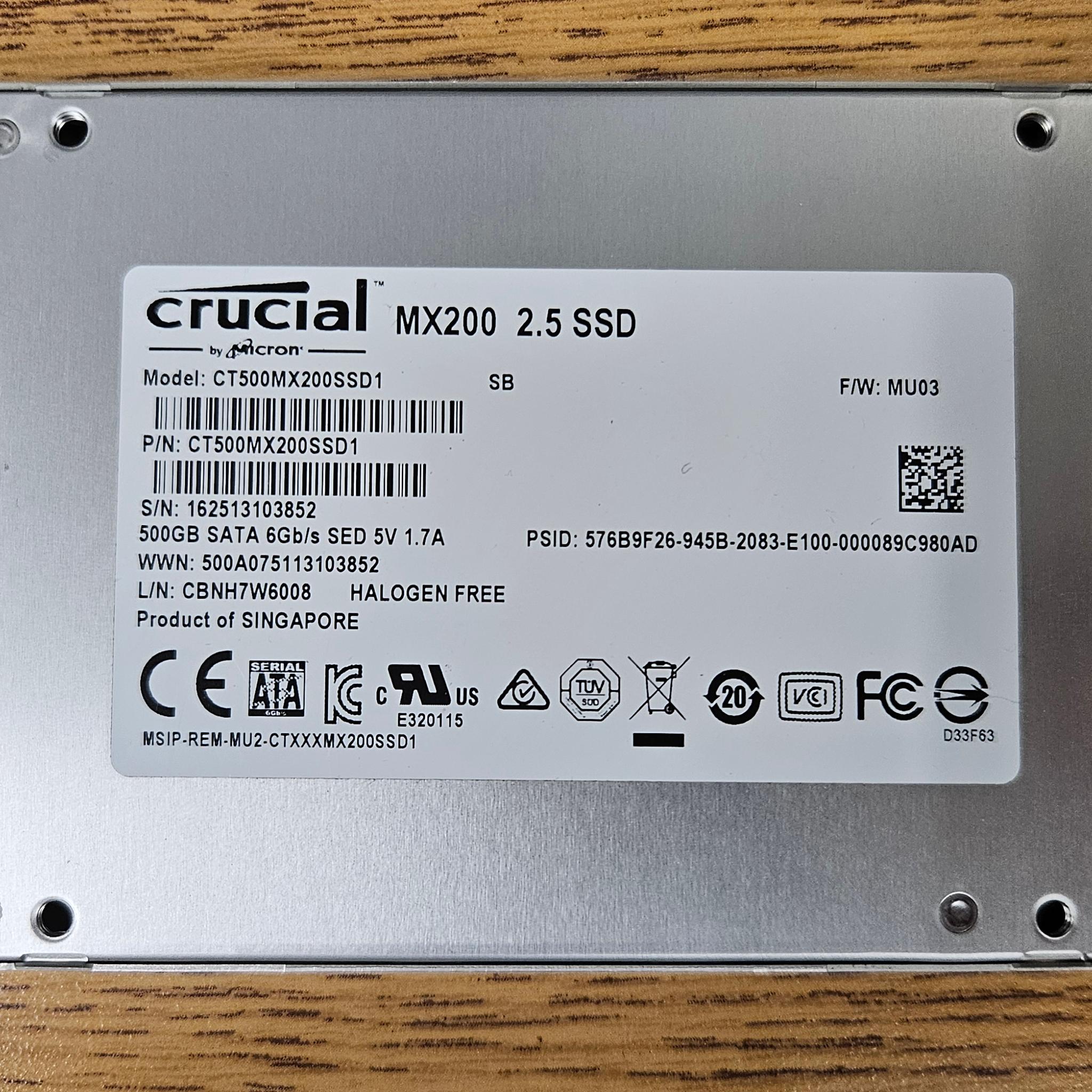 Crucial MX200 500GB 2.5" SATA SSD