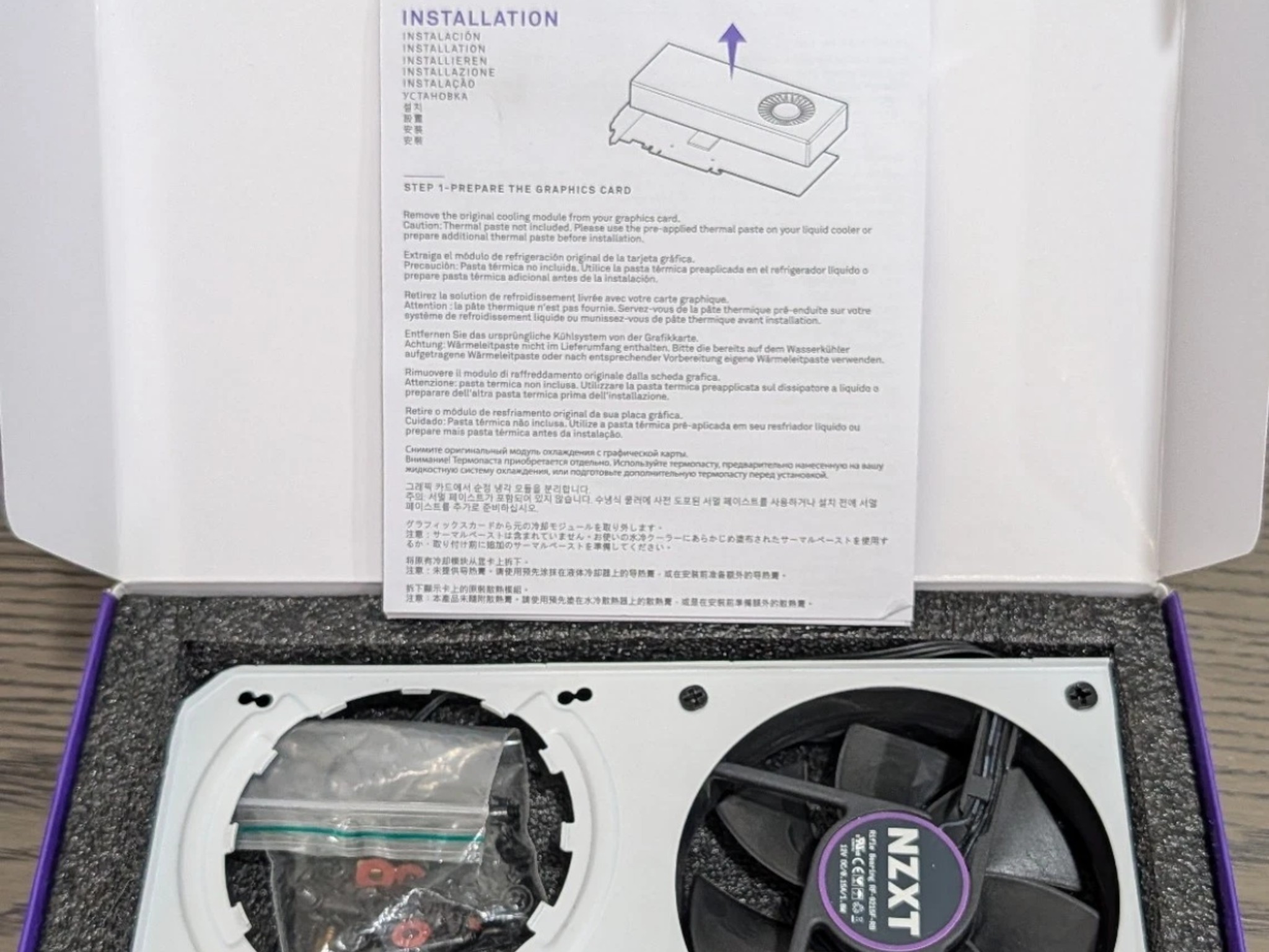 NZXT Kraken G12 - GPU Liquid Cooling Mounting Kit - White Color