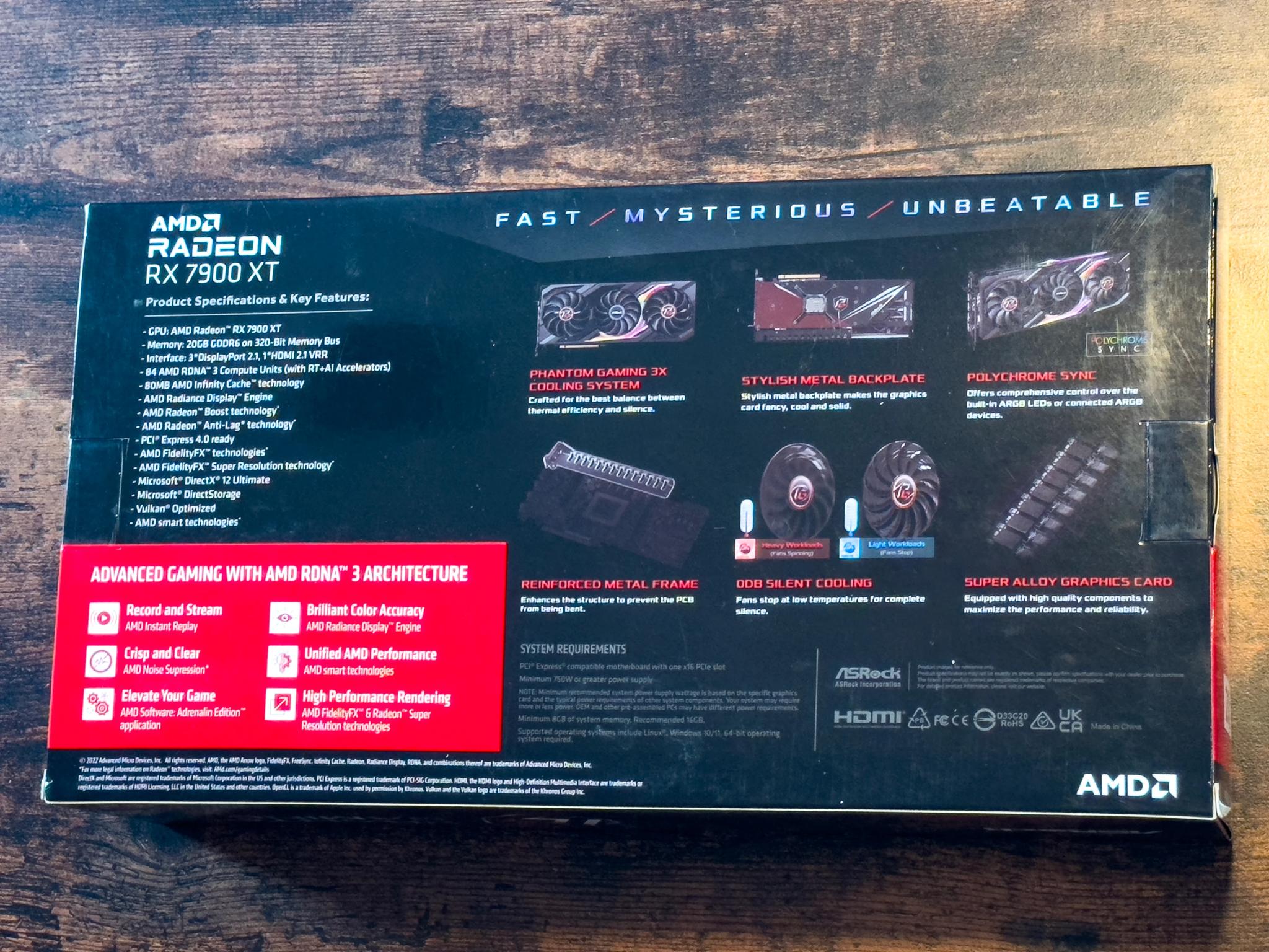 AsRock Radeon RX 7900 XT Phantom Gaming 20GB OC