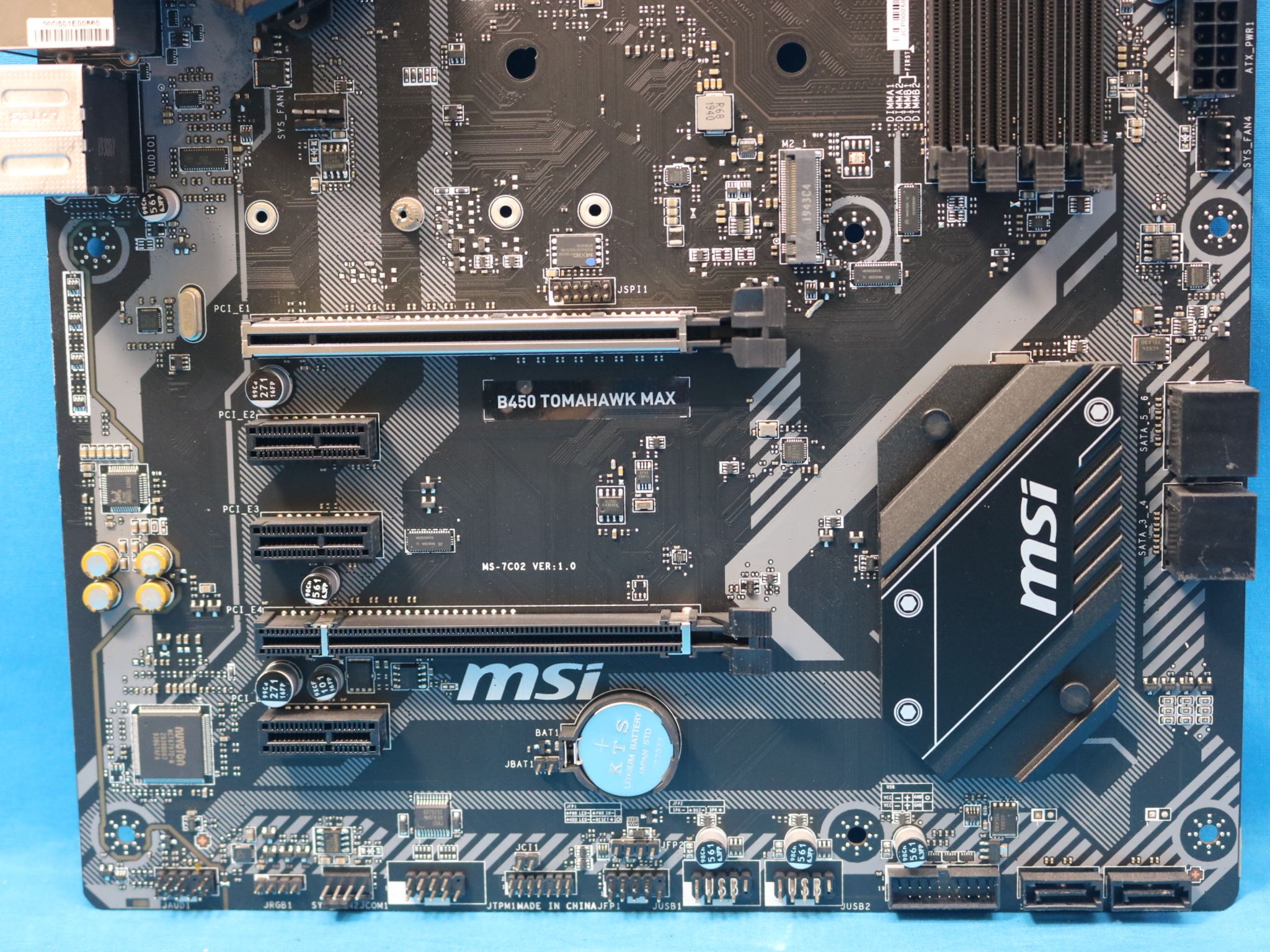MSI B450 Tomahawk Max AMD Socket AM4 DDR4 ATX Desktop Motherboard No I/O Shield MS-7C02 VER: 1.0