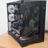 Black PC Case with Tempered Glass w/ 5 Fans