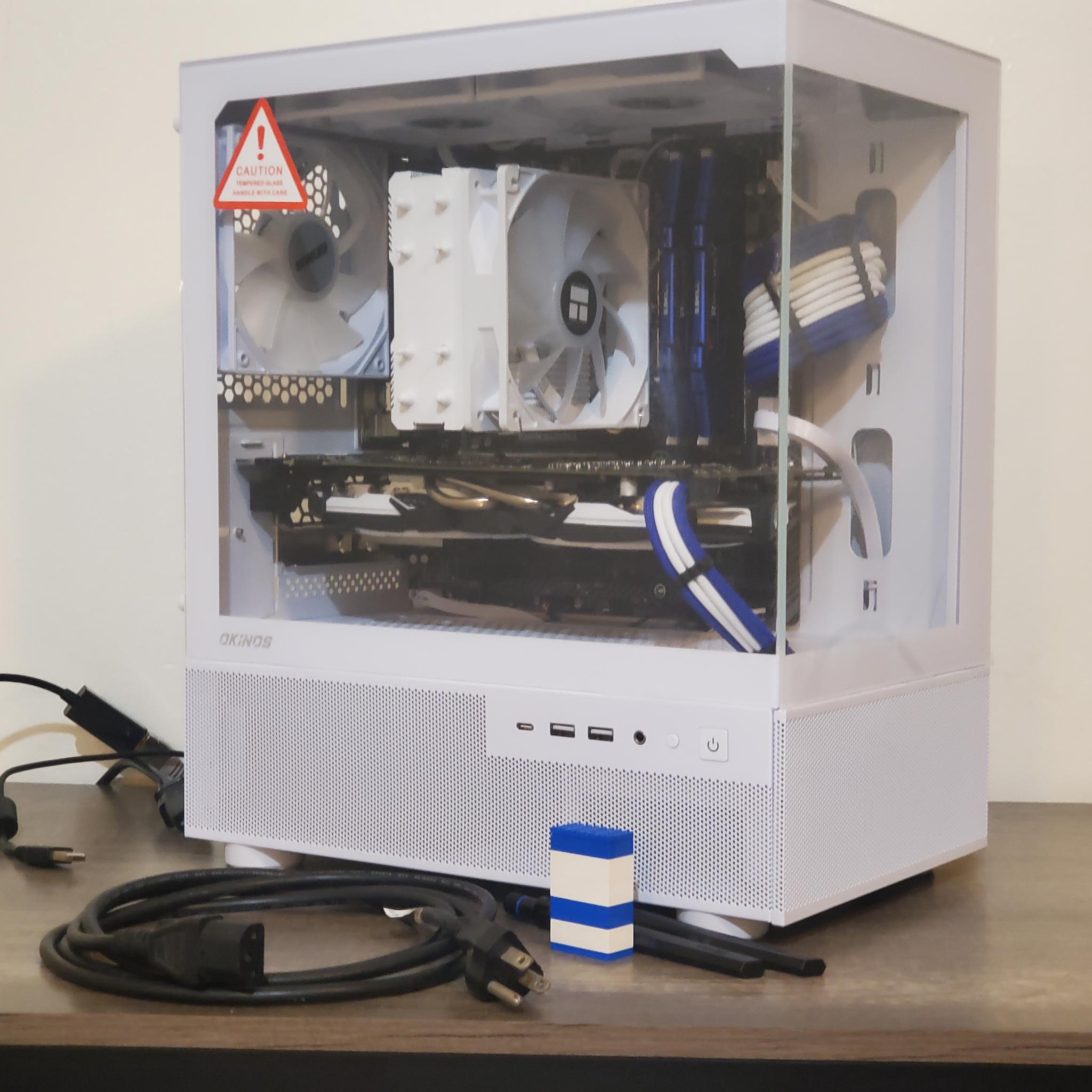 White + Blue Gaming PC | GTX 1070 | i5 8400 | 16GB | 512GB | ARGB | Wi-Fi + BT