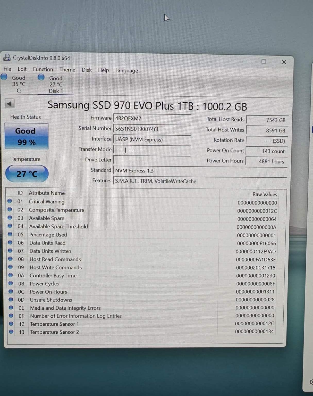 Samsung 970 EVO Plus 1TB NVMe m.2 SSD