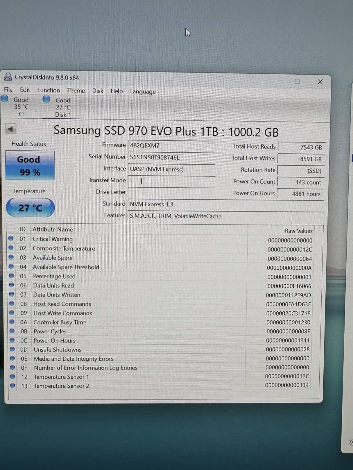 Samsung 970 EVO Plus 1TB NVMe m.2 SSD