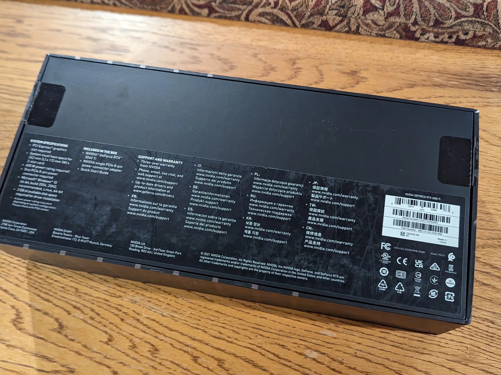 NVIDIA GeForce RTX 3060 Ti Founders Edition 8GB GDDR6 Graphics/Video Card