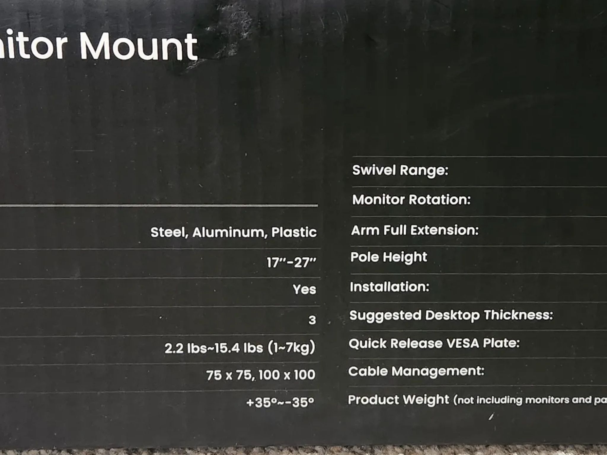 EVEO Triple Arm Monitor Mount
