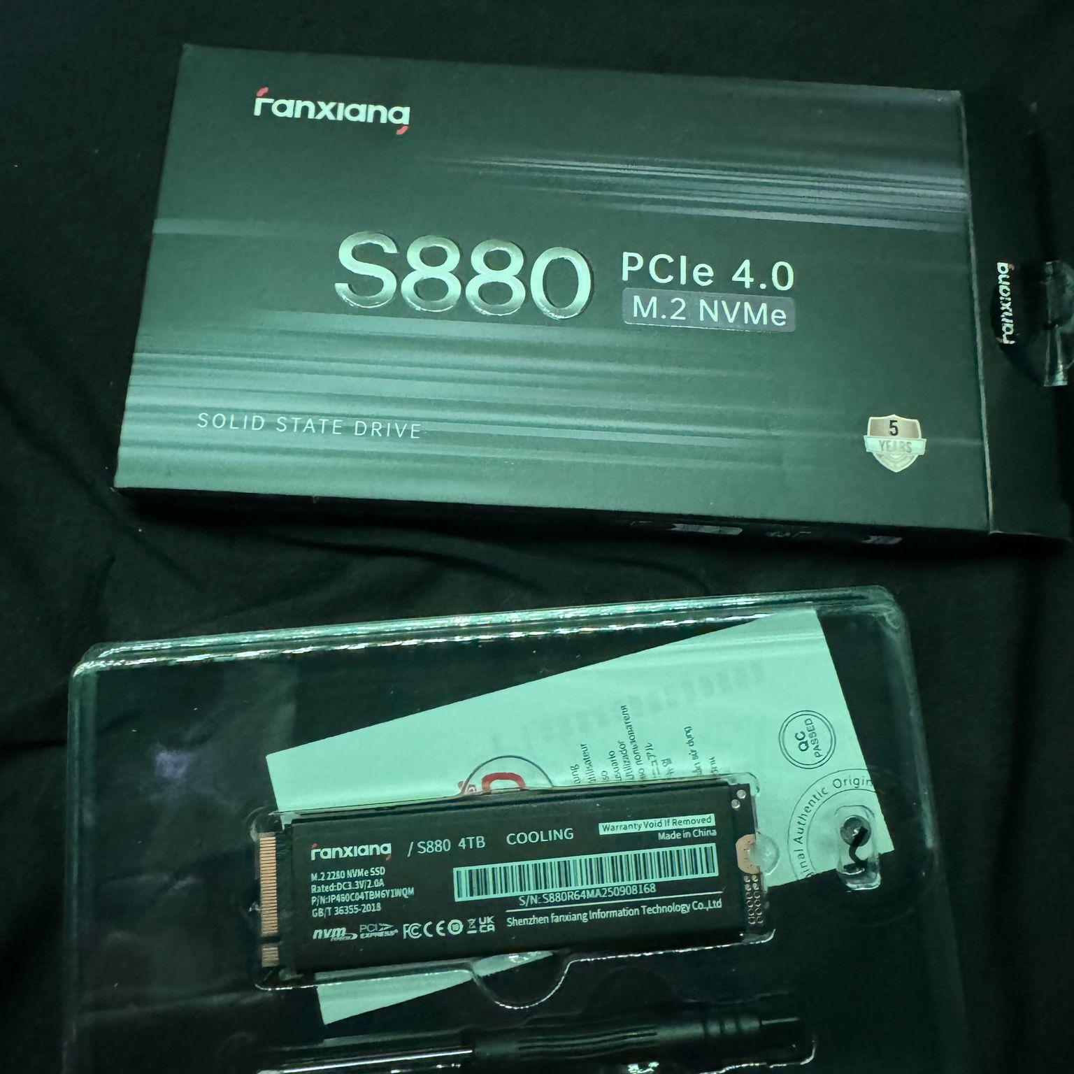 4 TB NVMe Fanxiang PCIe 4.0 M.2 2280 Gaming SSD, Seq. Read Speeds UP to 7300MB/s