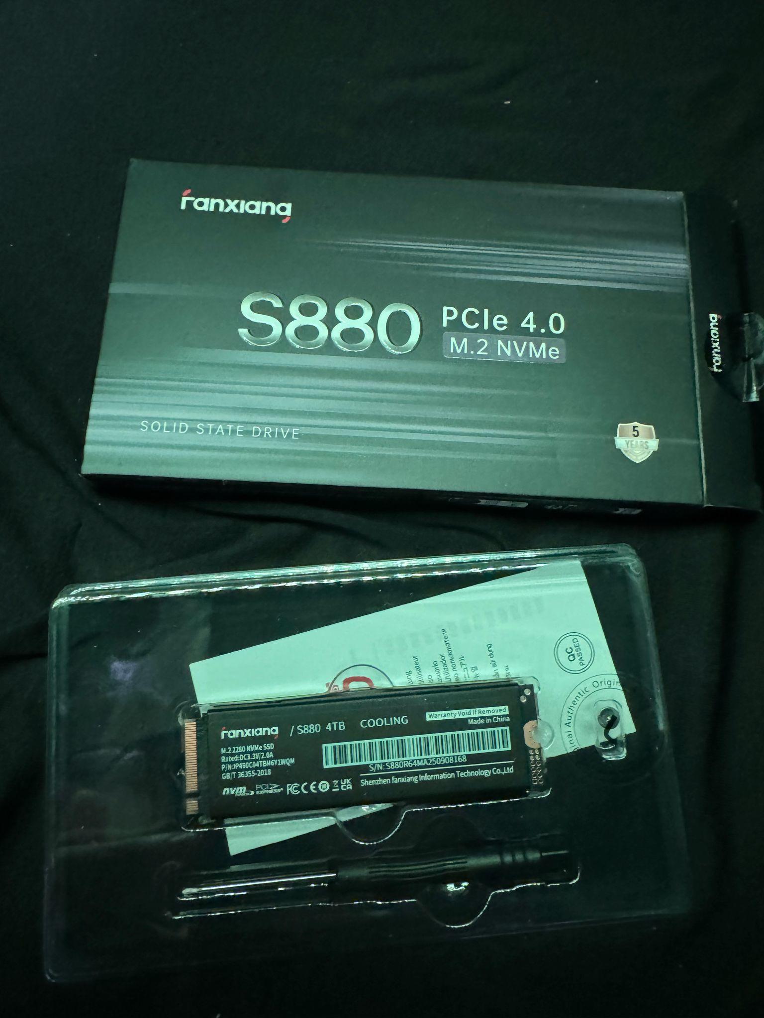 4 TB NVMe Fanxiang PCIe 4.0 M.2 2280 Gaming SSD, Seq. Read Speeds UP to 7300MB/s
