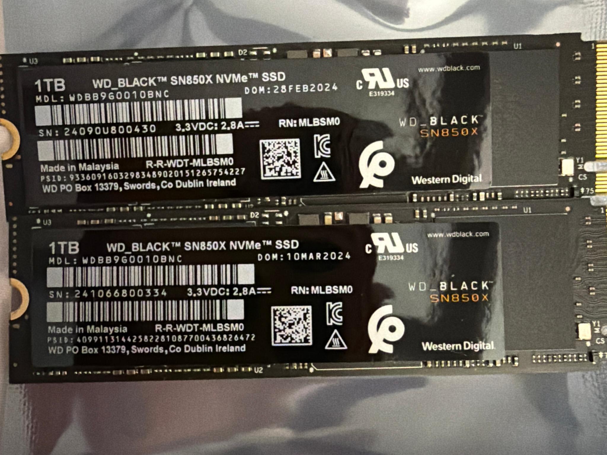Western Digital WD Black SN850X NVMe SSD w/Heatsink 1TB - Image 1
