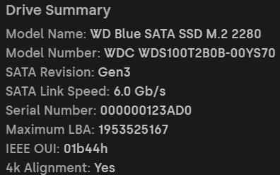 WD Blue 1TB SATAIII M.2 2280 SSD (With Silverstone MS09 M.2 SATA To 10Gbps USB3.1 Enclosure)