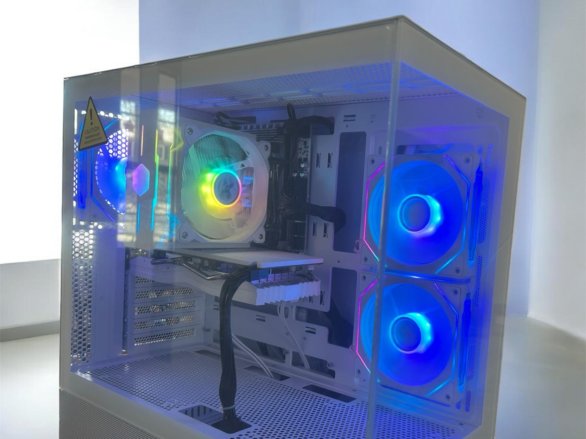 White gaming PC for beginners.