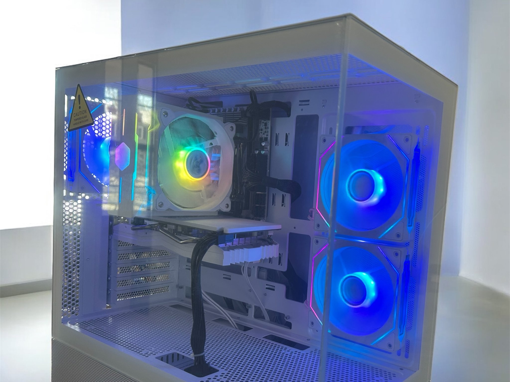 White gaming PC for beginners.