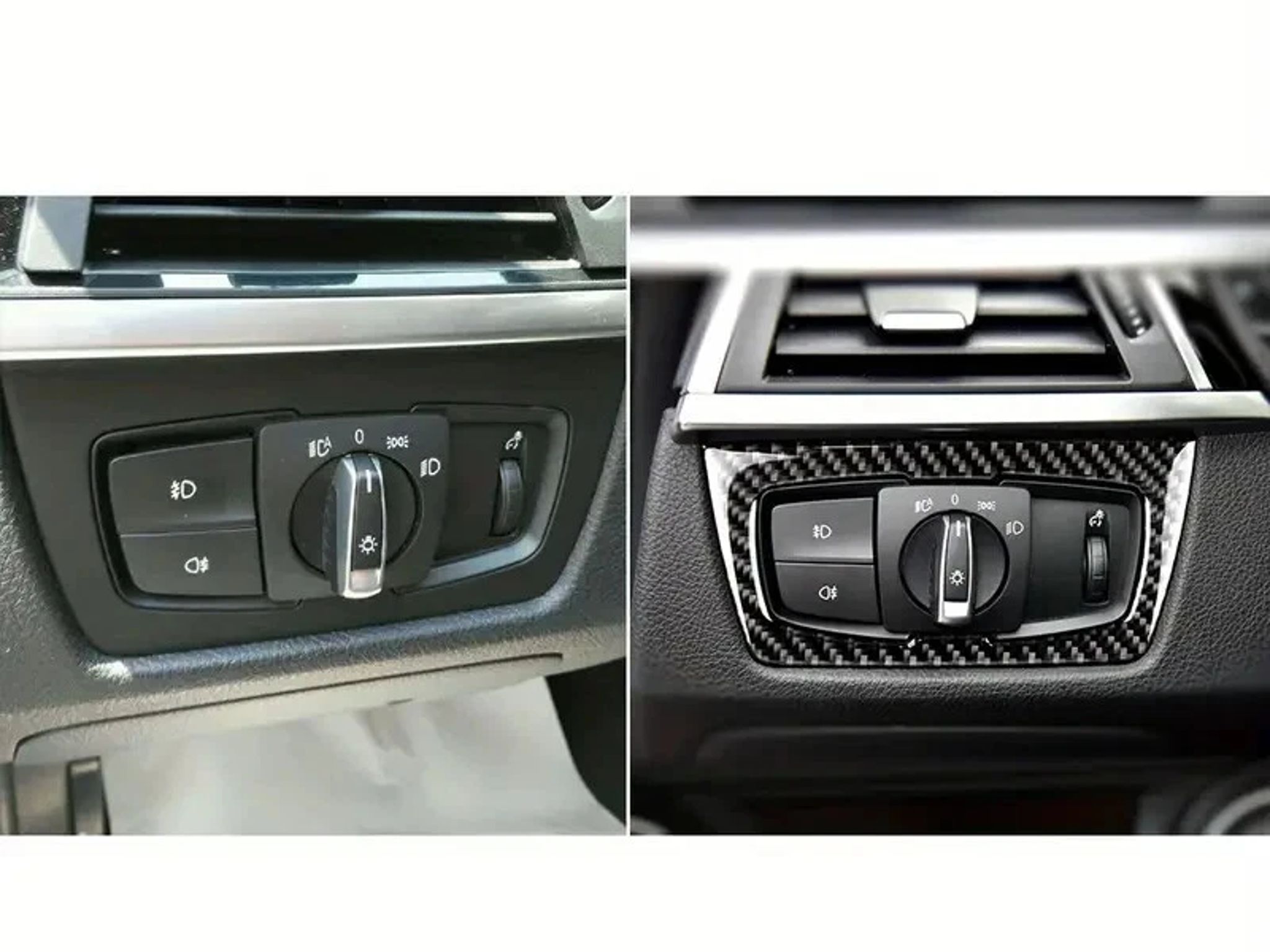 Carbon Fiber Headlight Control Decorative Sticker for BMW 3 Series (2013-2017)