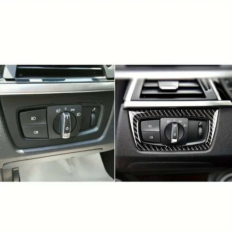 Carbon Fiber Headlight Control Decorative Sticker for BMW 3 Series (2013-2017)