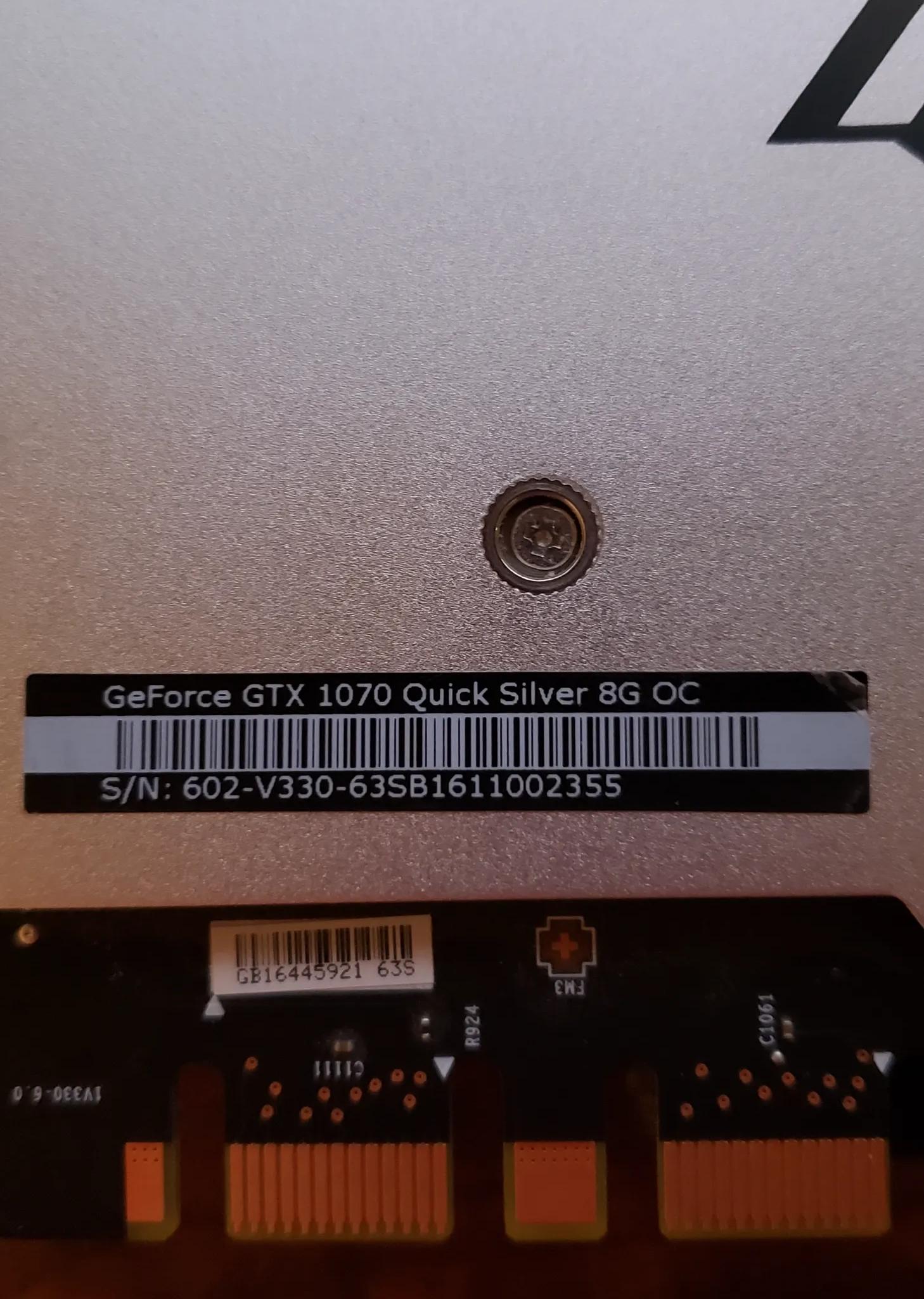 MSi GTX 1070 Quick Silver Edition