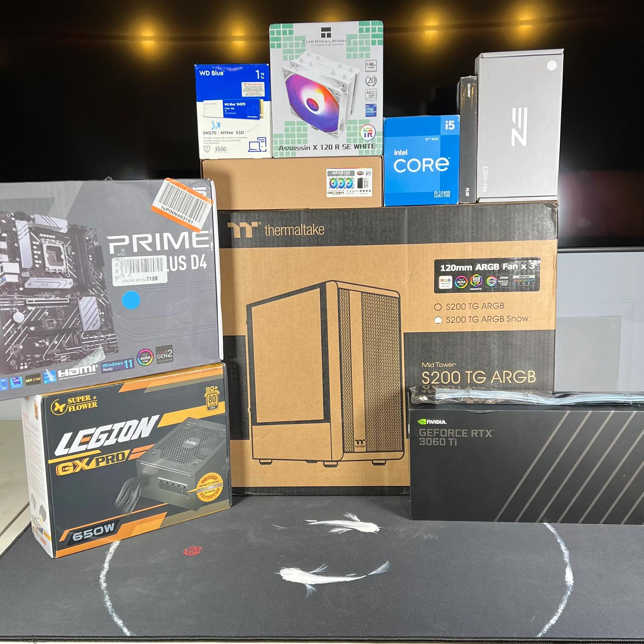 Mid Range White Gaming PC (i5-12400 + RTX 3060Ti)