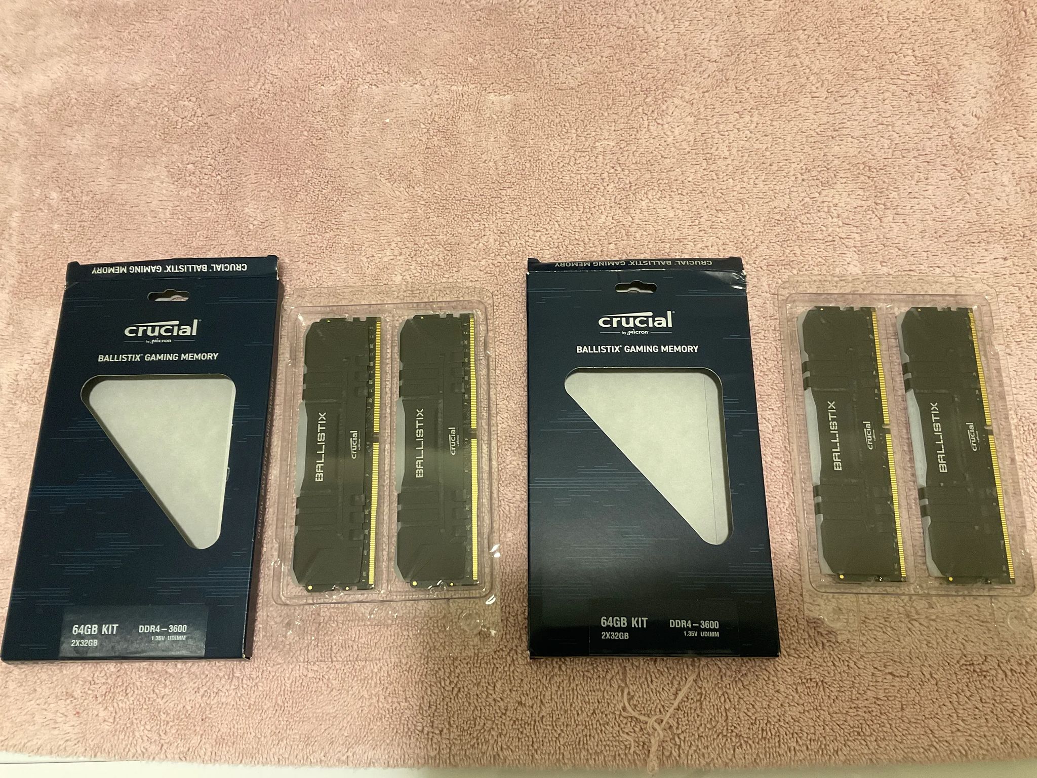 Crucial Ballistix 64GB DDR4-3600 RAM (2 kits of 64GB each, RGB variant)