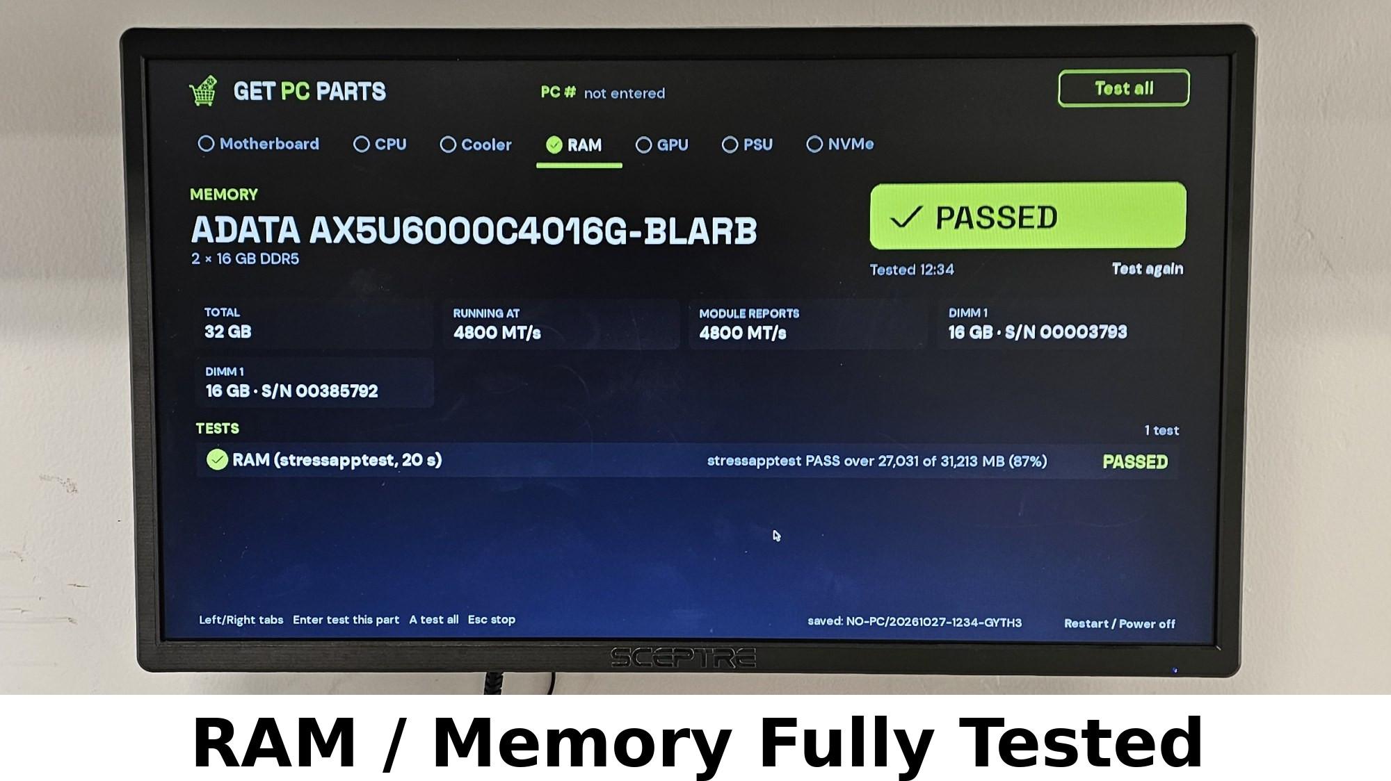 32GB DDR5 (2x16GB) CL40 6000MT/s ADATA XPG