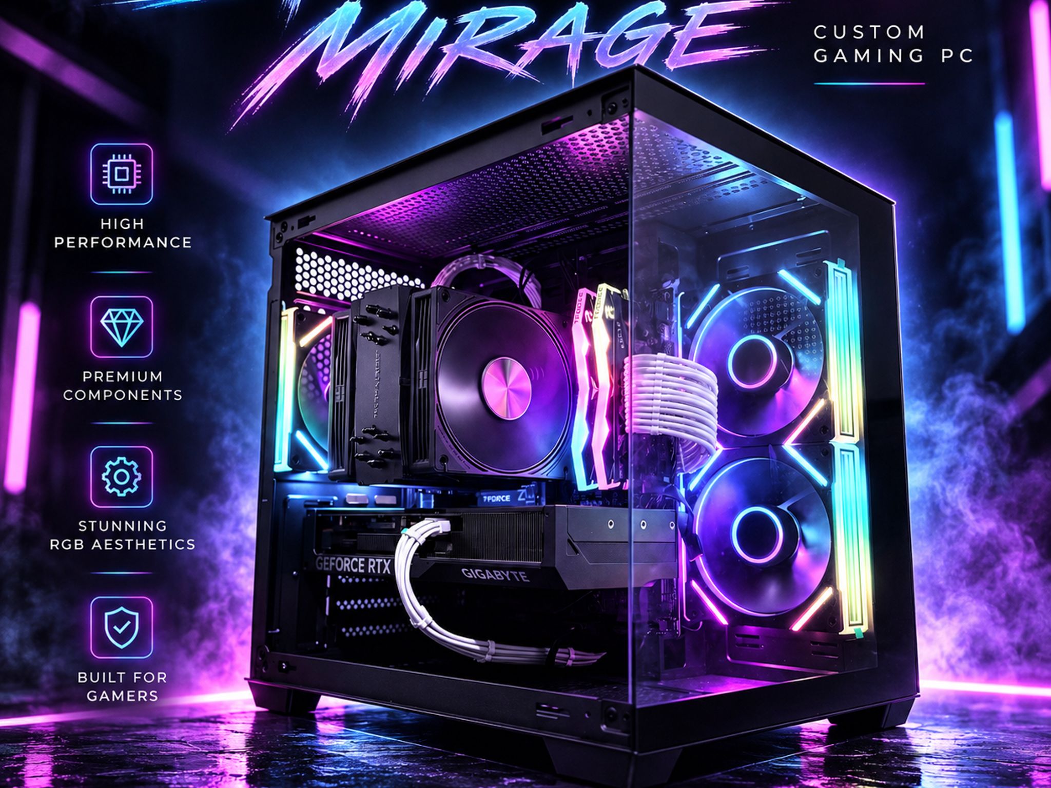 ⚫️"Spectral Mirage"🌈 | 1440p Gaming | Ryzen 7 7800X3D | RTX 4070 Super | 32GB DDR5 | 2TB SSD