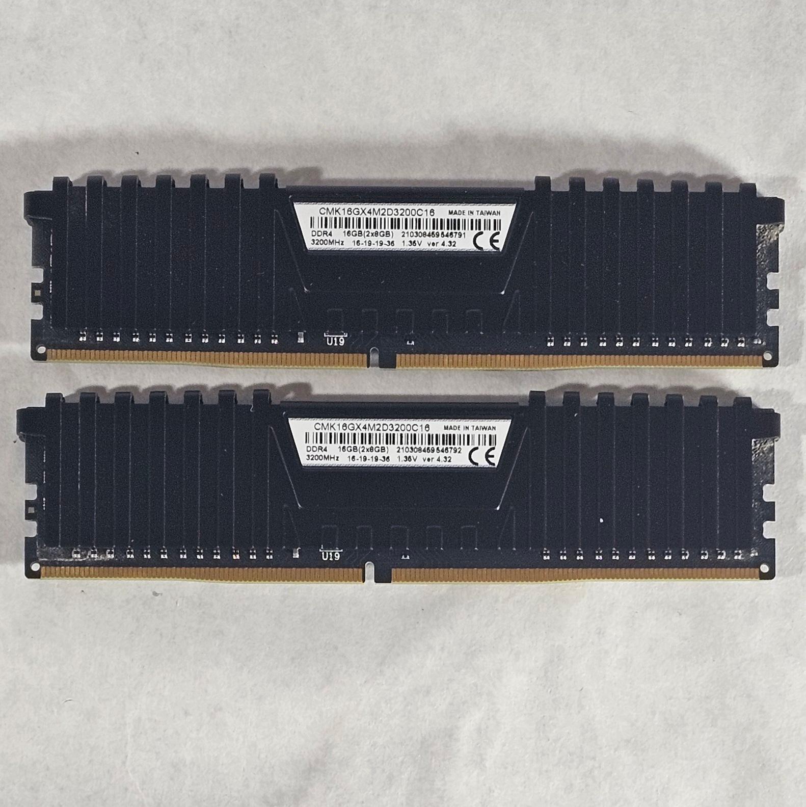 16GB DDR4 (2x8GB) CL16 3200MHz Black Corsair Vengeance