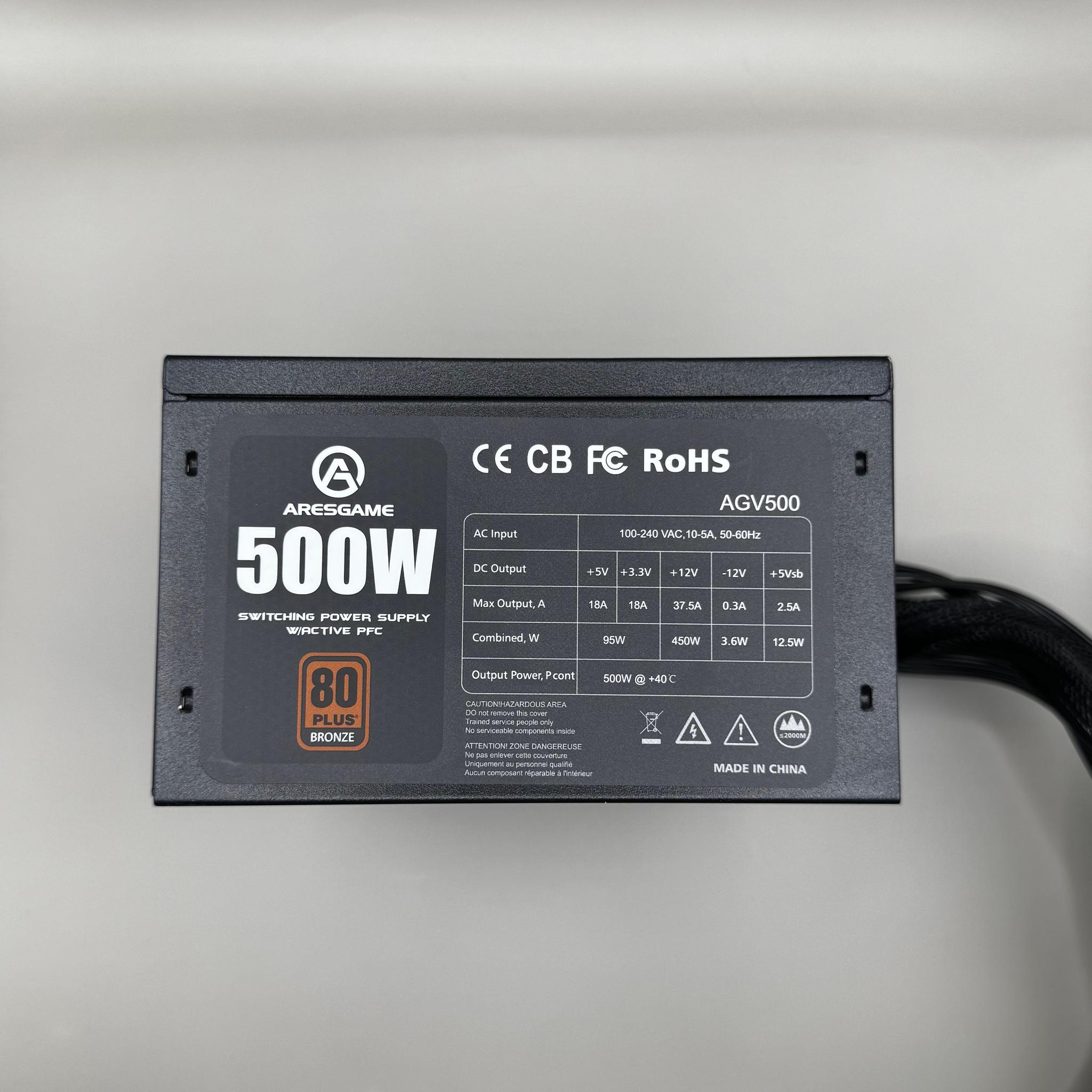 Ares Game AGV500 80+ Bronze 500W Power Supply