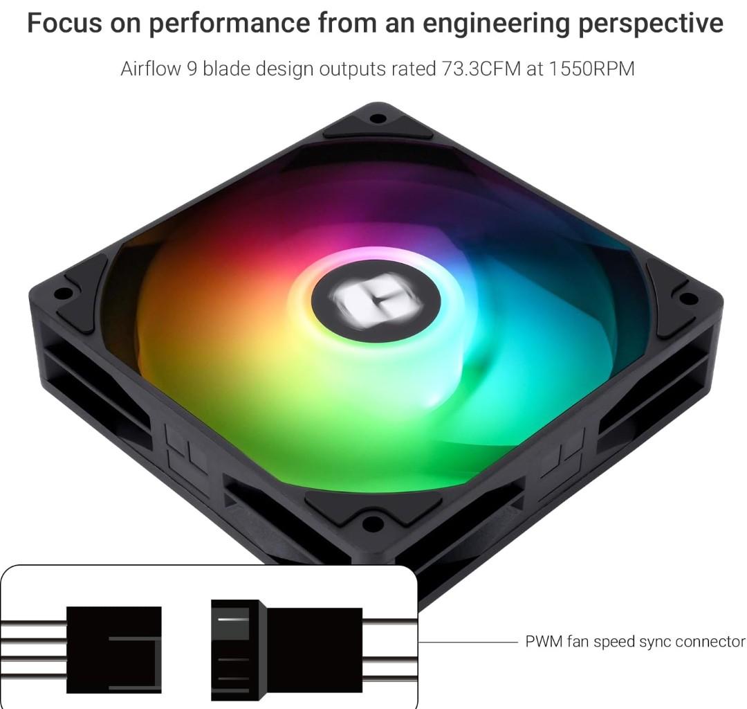 Thermalright CPU Air Fans Black Frame With RGB Blades (3)