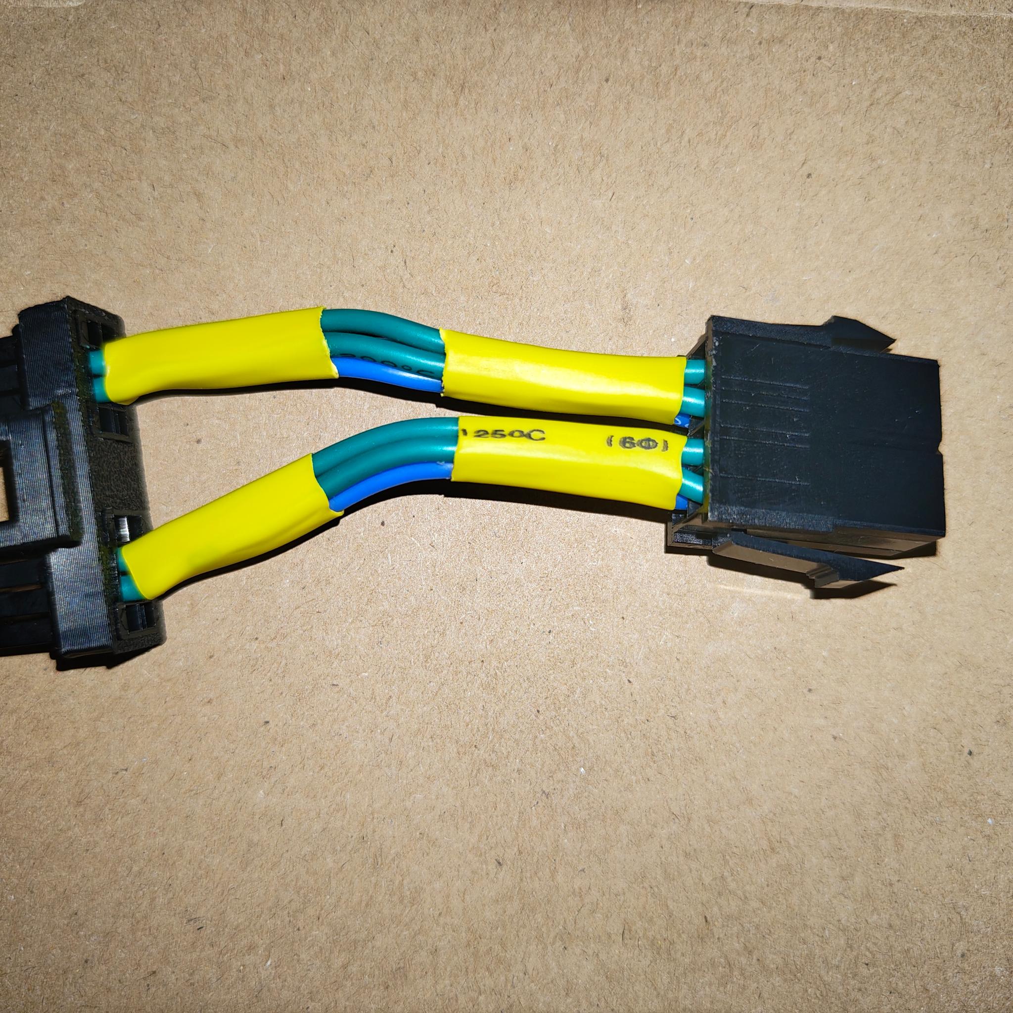 Bc250 power cables CPU 8 pin to dual microfit