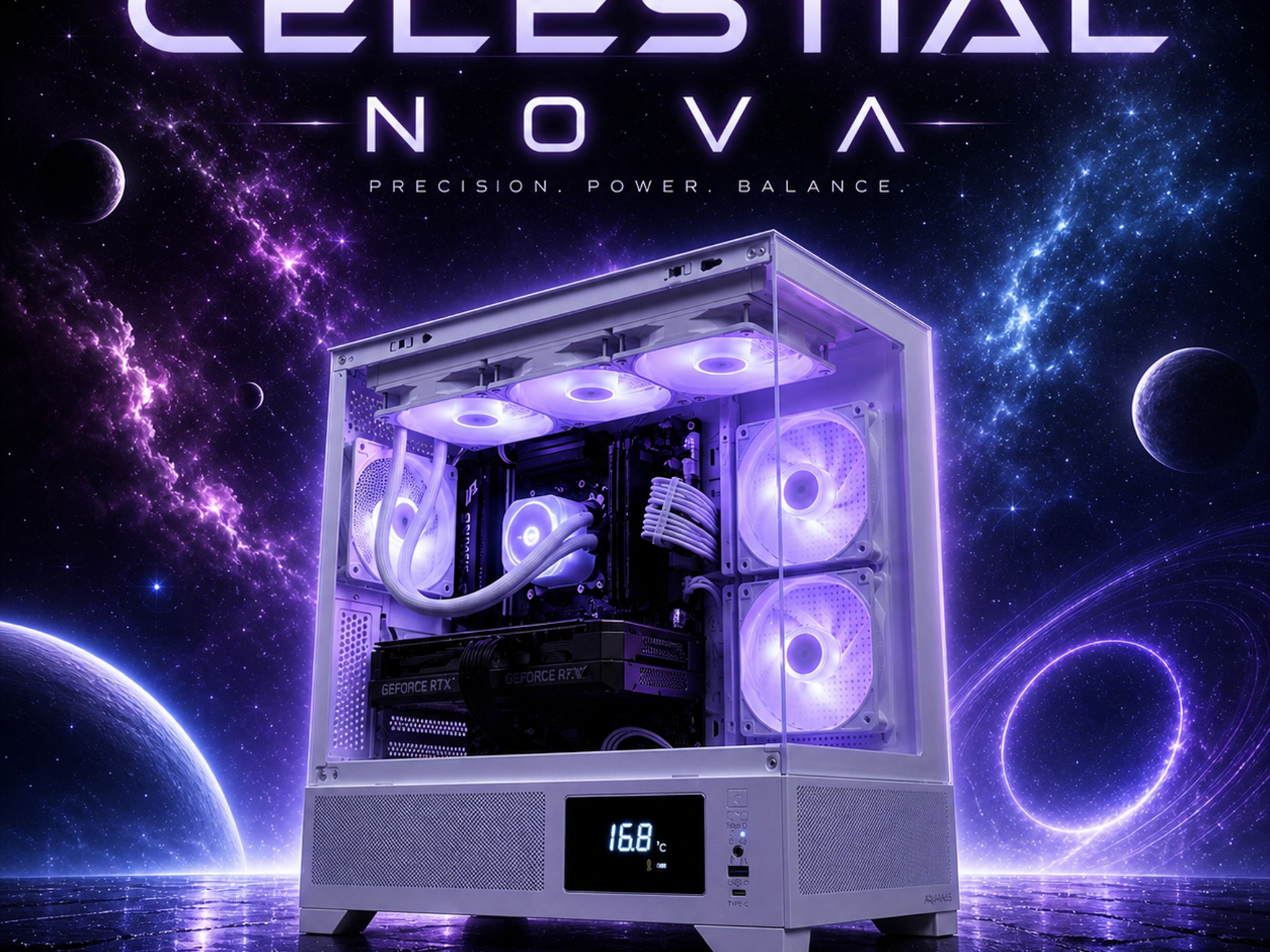 🪐☄️"Celestial Nova"☄️🪐| 1440p/4k Gaming | R7 7800x3D | 4070 Super | 32GB DDR5 | 2tb SSD | WiFi