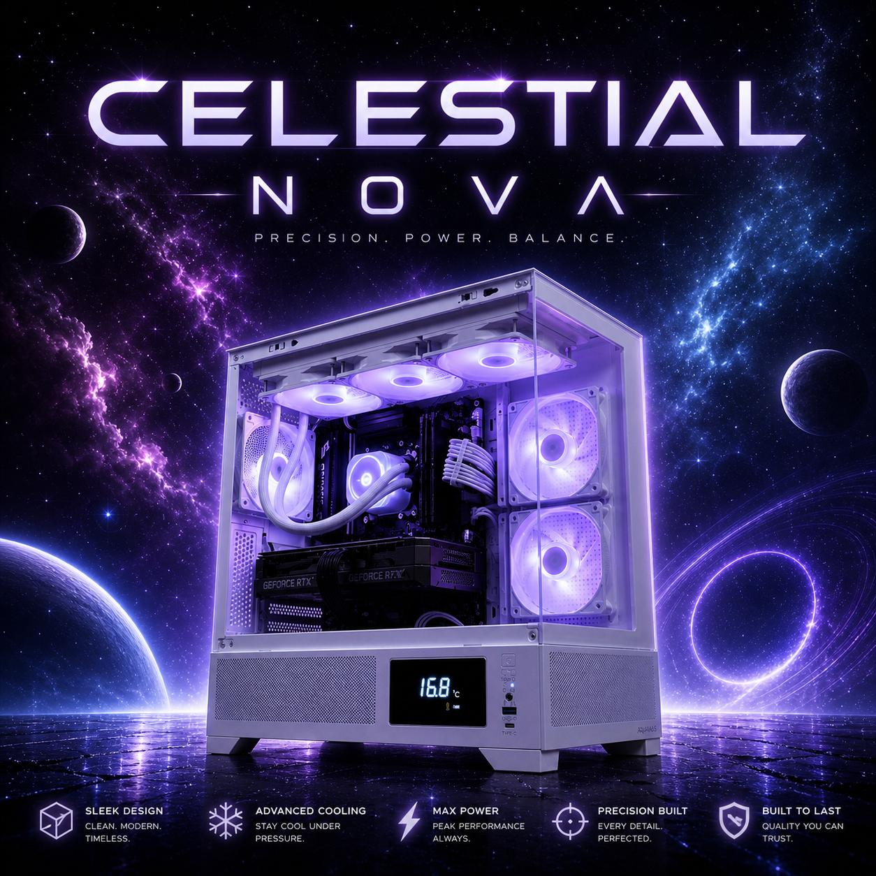 🪐☄️"Celestial Nova"☄️🪐| 1440p/4k Gaming | R7 7800x3D | 4070 Super | 32GB DDR5 | 2tb SSD | WiFi