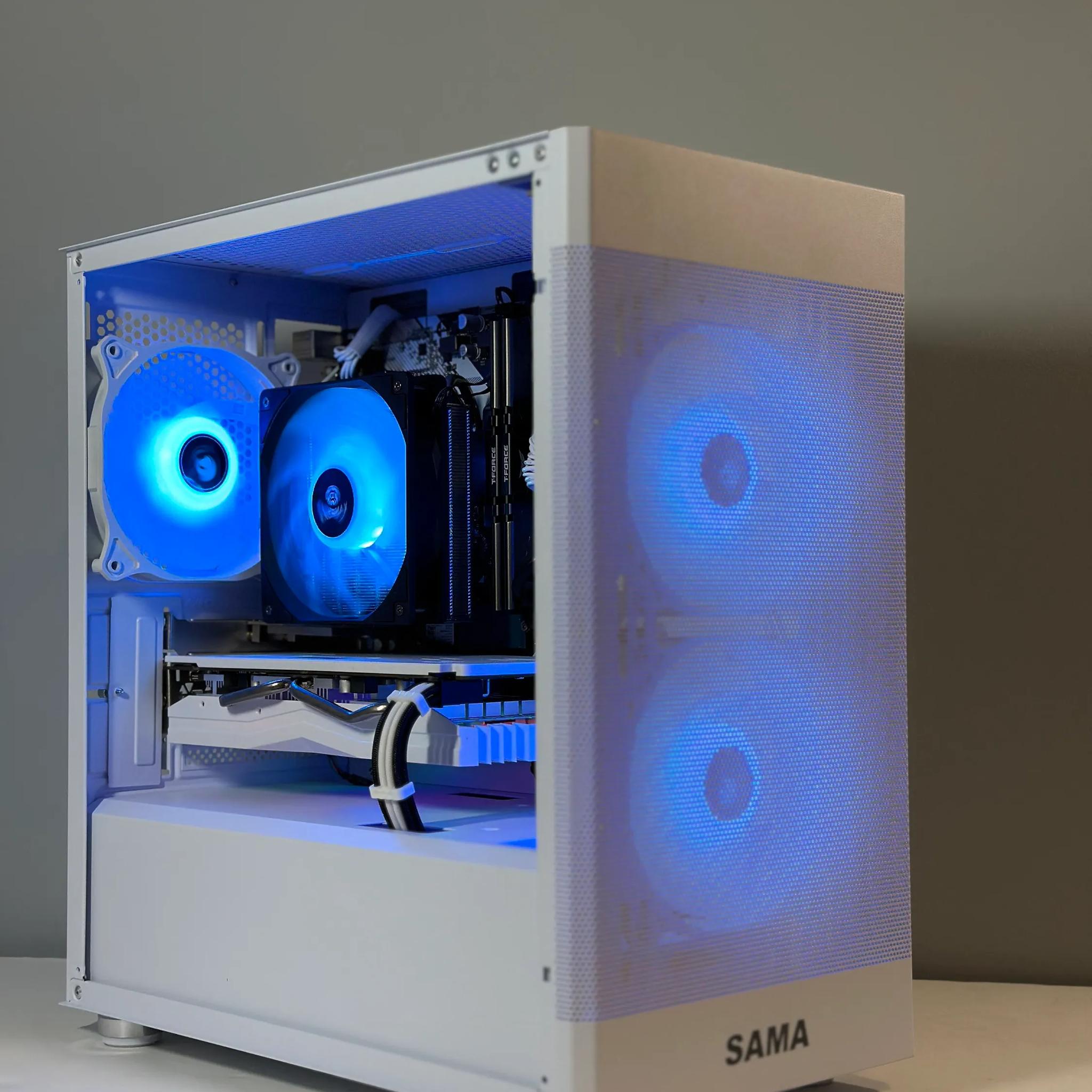 Ryzen 5 2600X/AMD RX 580 8GB Custom RGB White Gaming PC Bundle W/Keyboard/Mouse/Headset & Mic