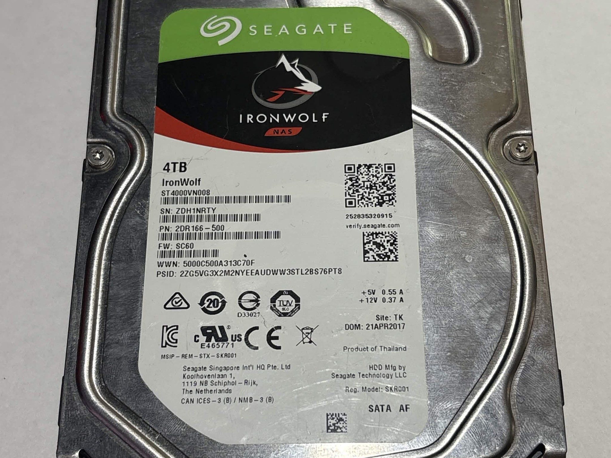 Seagate IronWolf 4TB NAS 3.5" SATA Hard Drive | ST4000VN008 | Tested Working