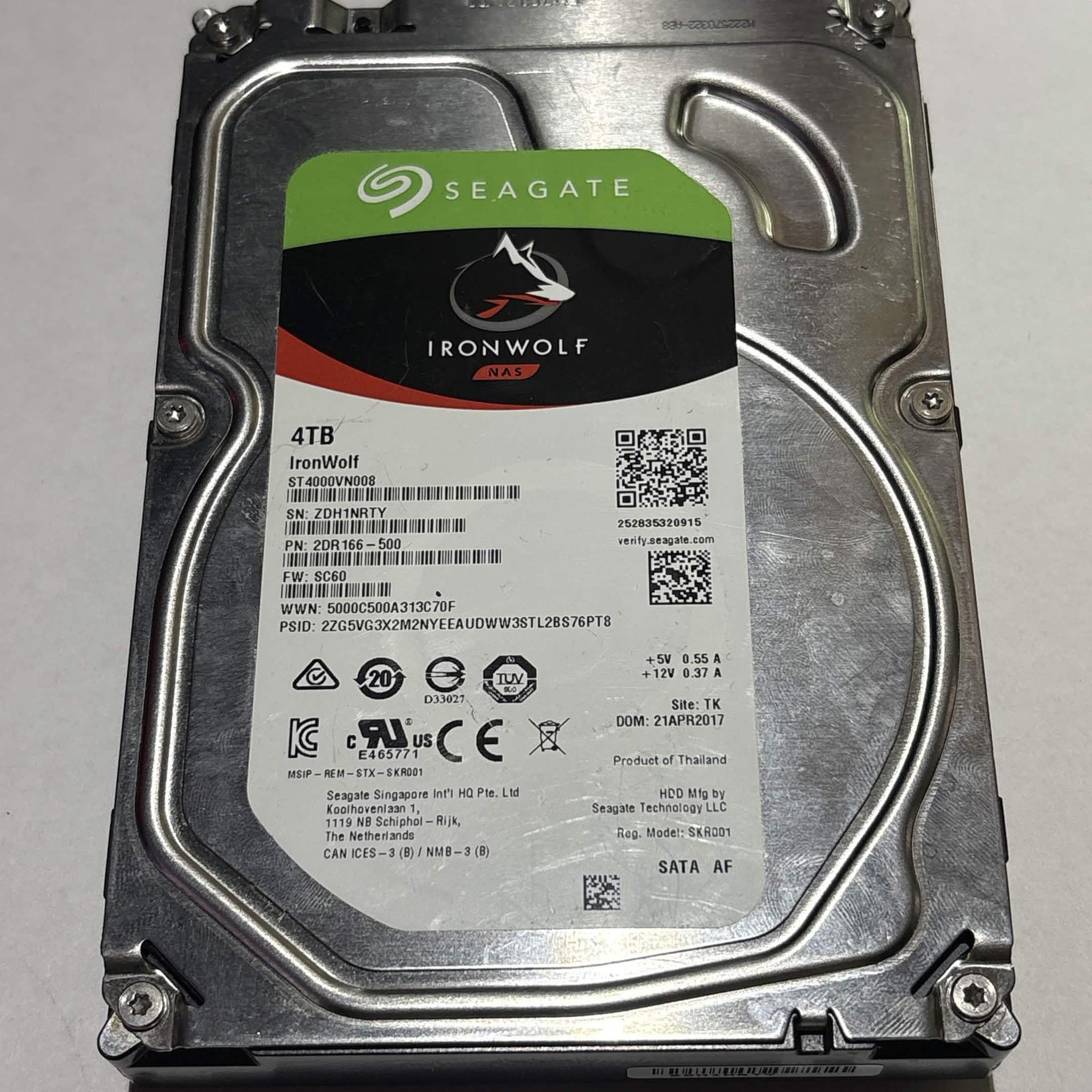 Seagate IronWolf 4TB NAS 3.5" SATA Hard Drive | ST4000VN008 | Tested Working