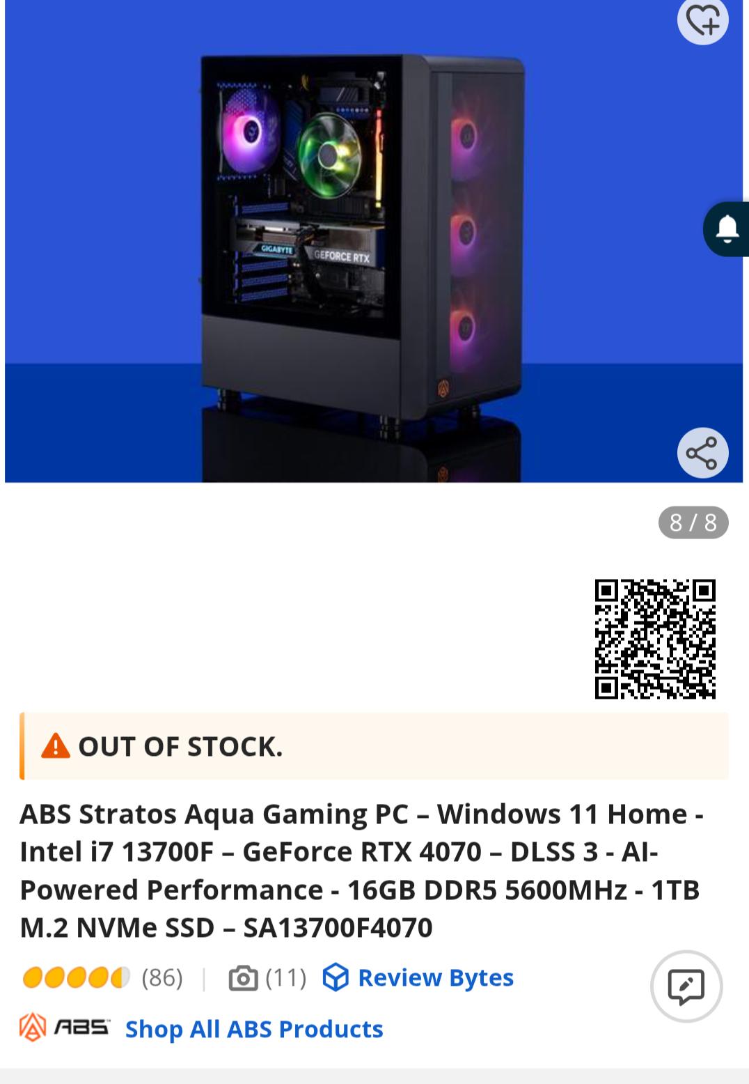 ABS Stratos Aqua Gaming PC – Windows 11 Home - Intel i7 13700F – GeForce RTX 4070