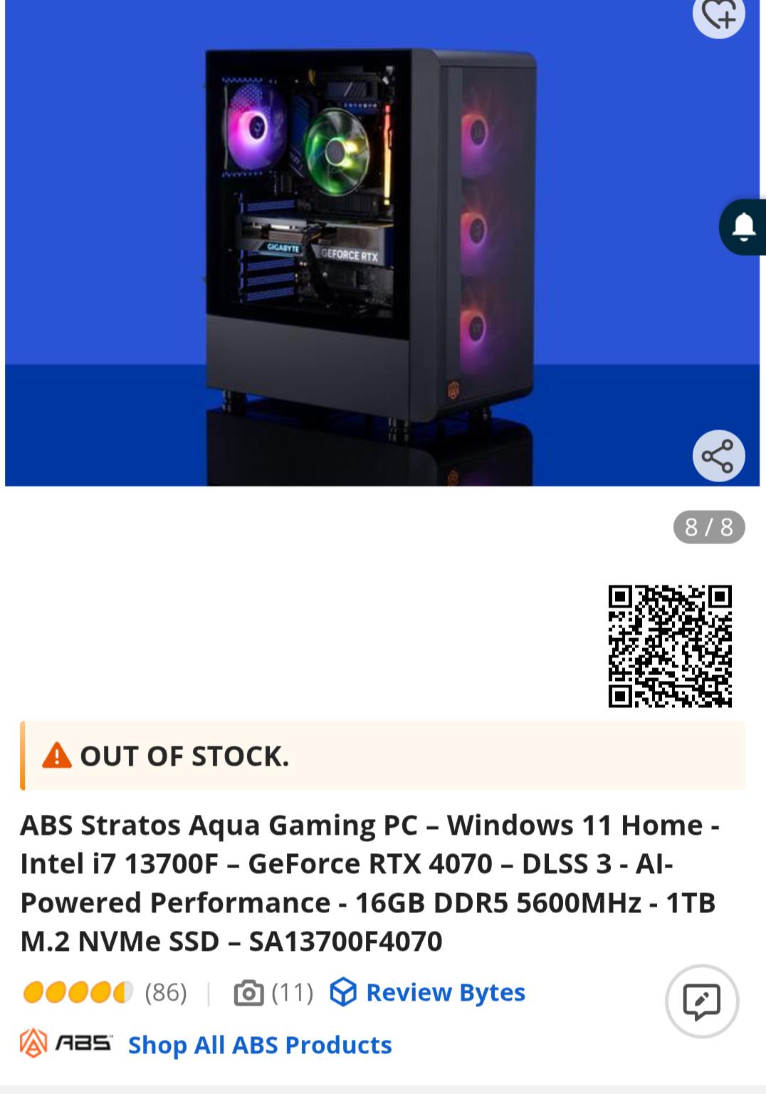 ABS Stratos Aqua Gaming PC – Windows 11 Home - Intel i7 13700F – GeForce RTX 4070