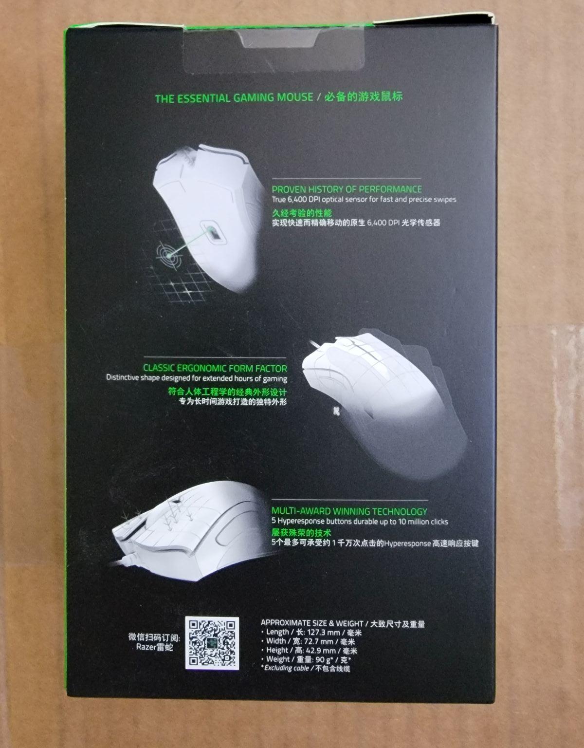 Razer Deathadder Essential White Edition Mouse - Brand New In Box