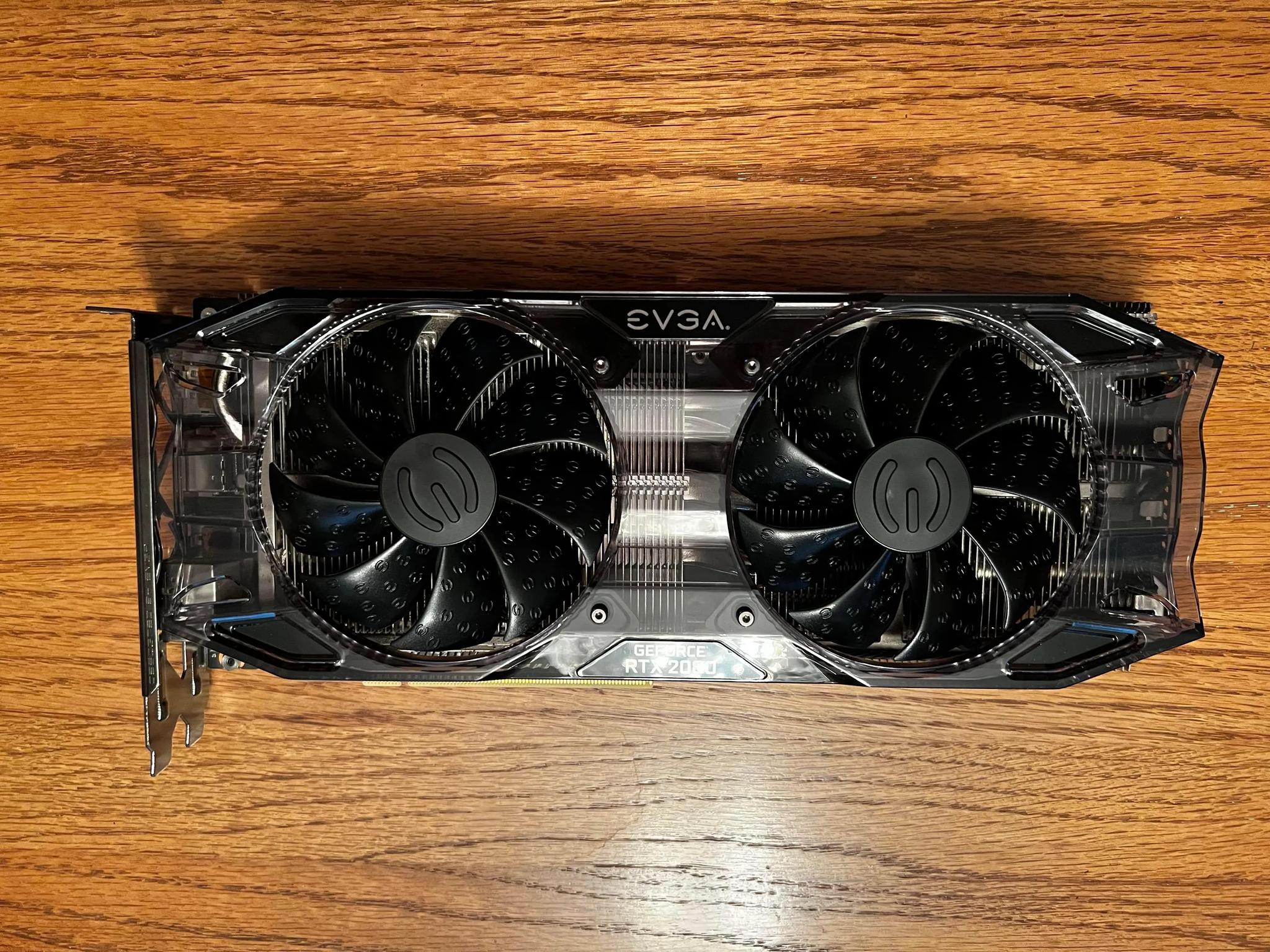 EVGA GeForce RTX 2080 GB Black  w/ Original Box - Works GREAT but LED Strip no-longer turns on! 