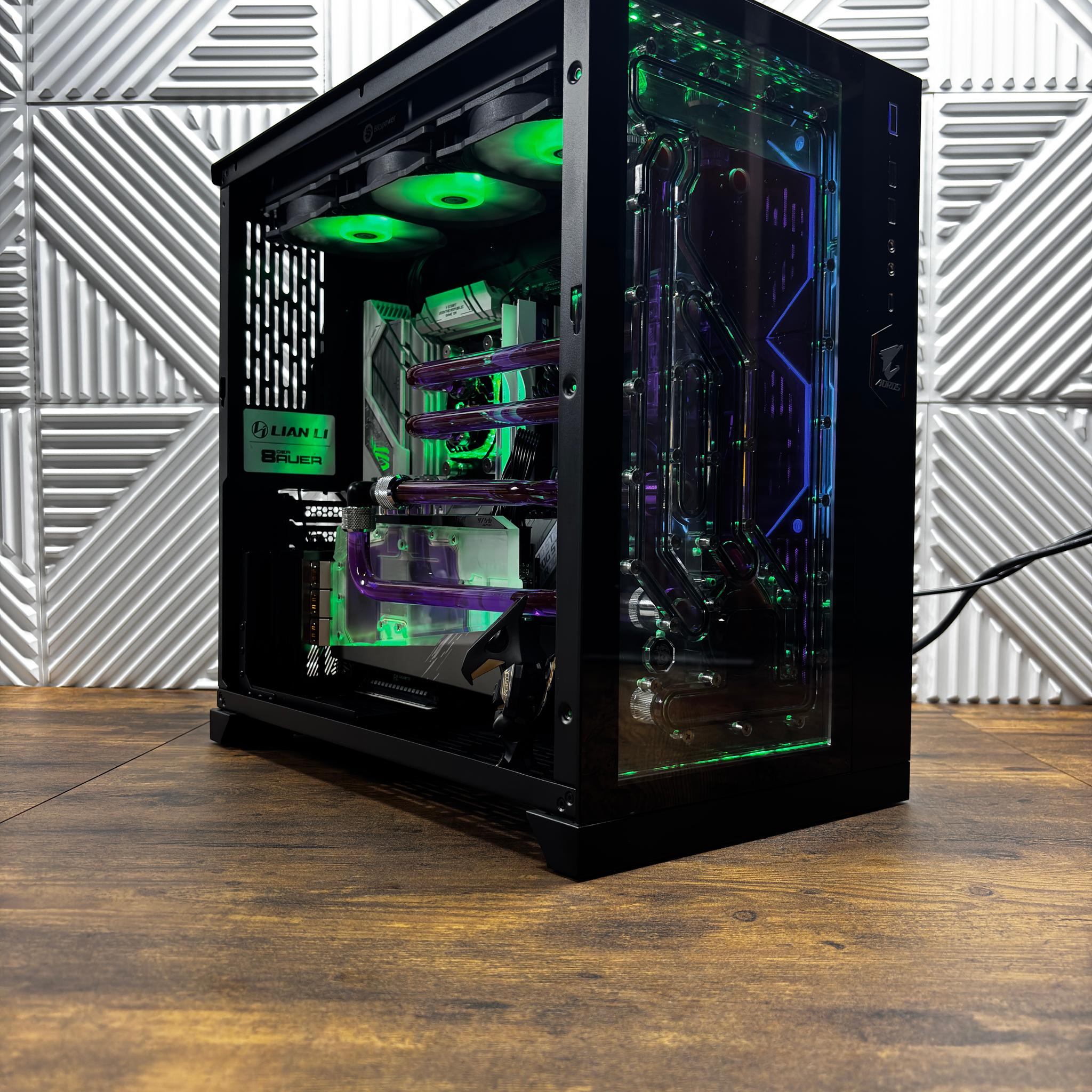 High-End Custom Water Cooled Gaming PC – Ryzen 7 9800X3D / AORUS RTX 3080 Ti / 64GB DDR5
