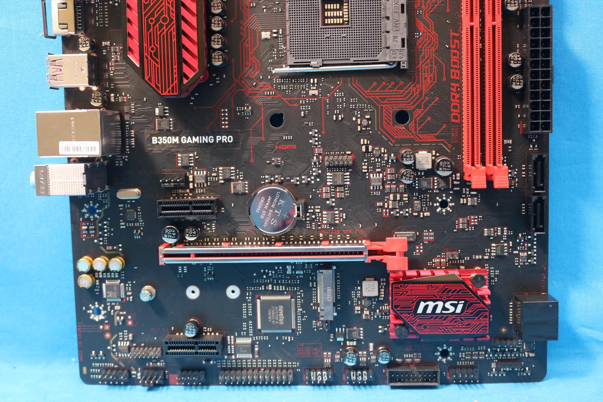 MSI B350M Gaming Pro AMD Socket AM4 DDR4 MicroATX Desktop Motherboard & I/O Shield MS-7A39 VER: 1.0