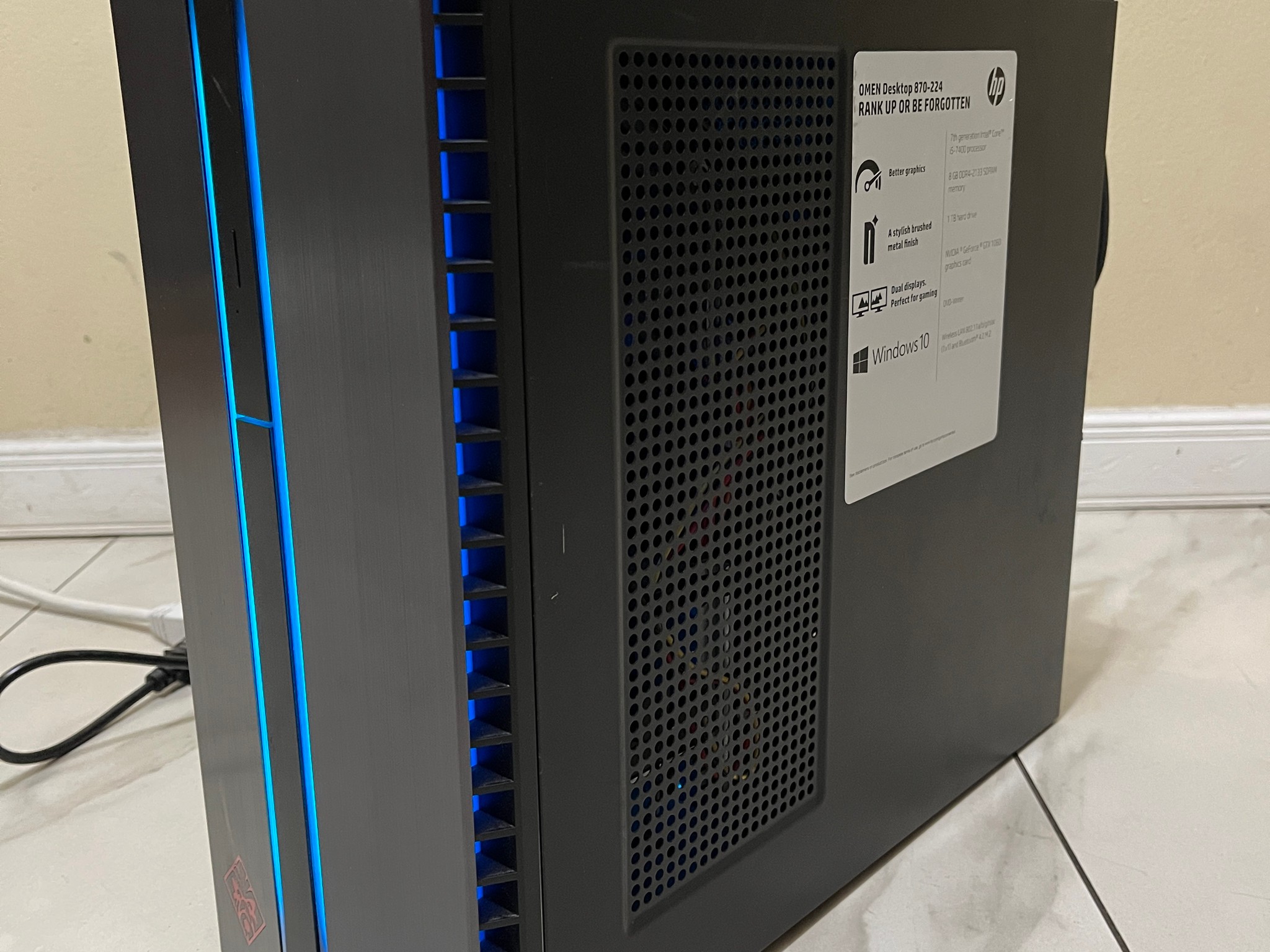 🟢🔥Budget HP OMEN Gaming PC - GTX 1060 3GB, Intel i5-7400, 12GB DDR4 RAM, 1.2TB Storage w/ Wi-Fi