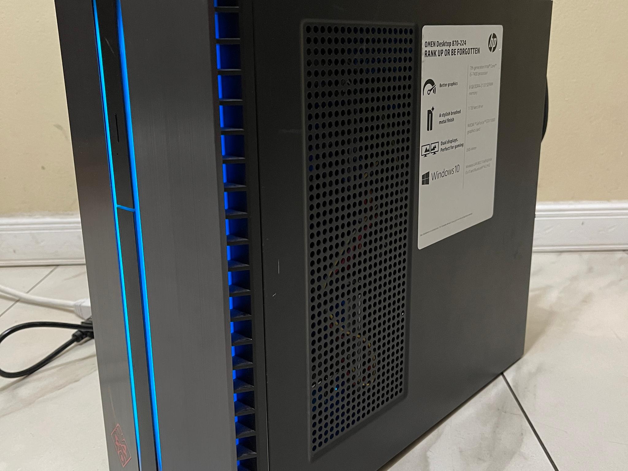 🟢🔥Budget HP OMEN Gaming PC - GTX 1060 3GB, Intel i5-7400, 12GB DDR4 RAM, 1.2TB Storage w/ Wi-Fi