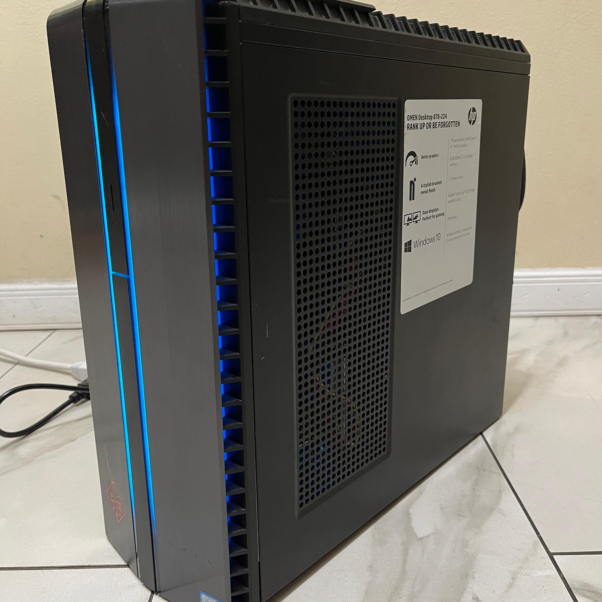 🟢🔥Budget HP OMEN Gaming PC - GTX 1060 3GB, Intel i5-7400, 12GB DDR4 RAM, 1.2TB Storage w/ Wi-Fi